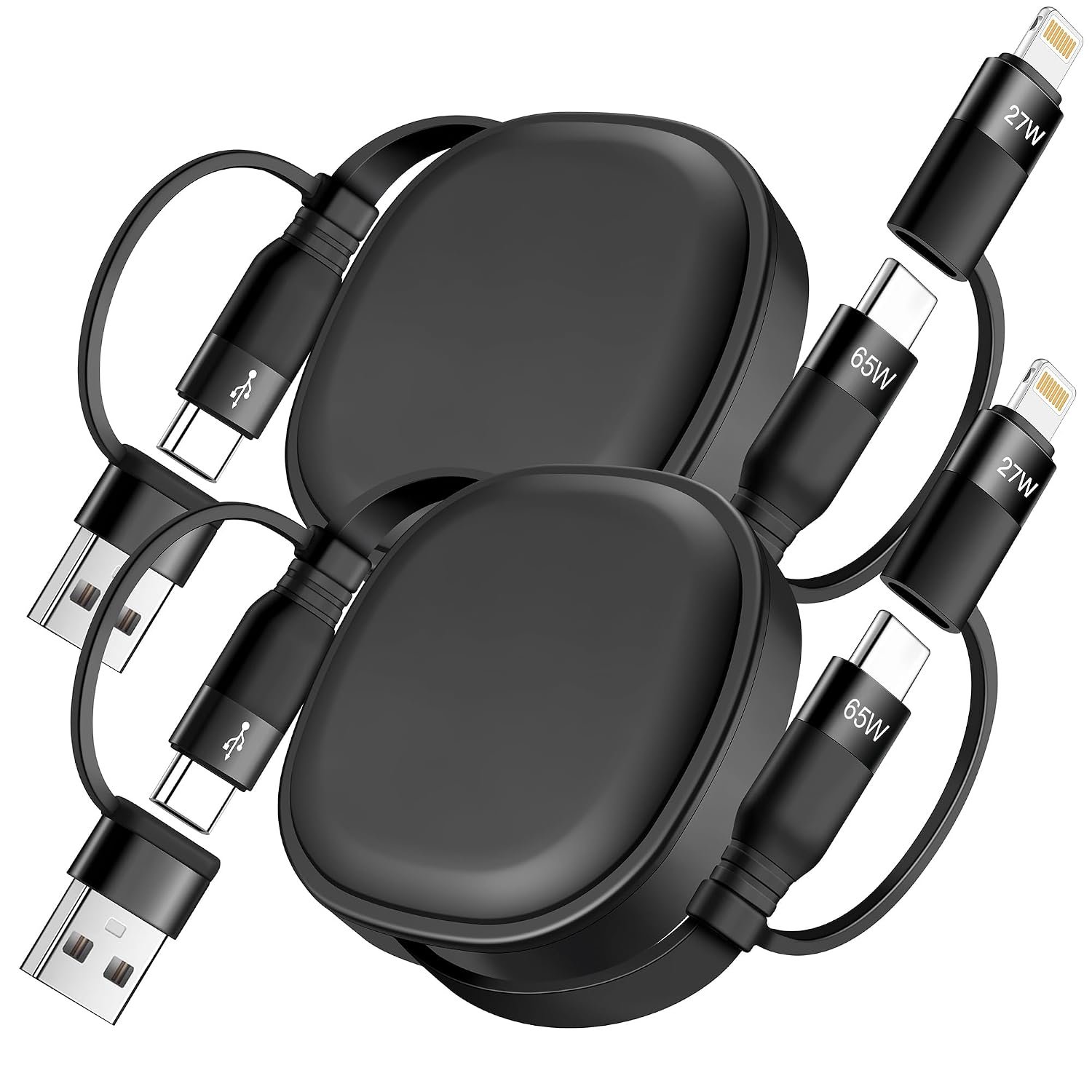 Multi Charging Cable,5 in 1 Charger Retractable Cords for Multiple Device
