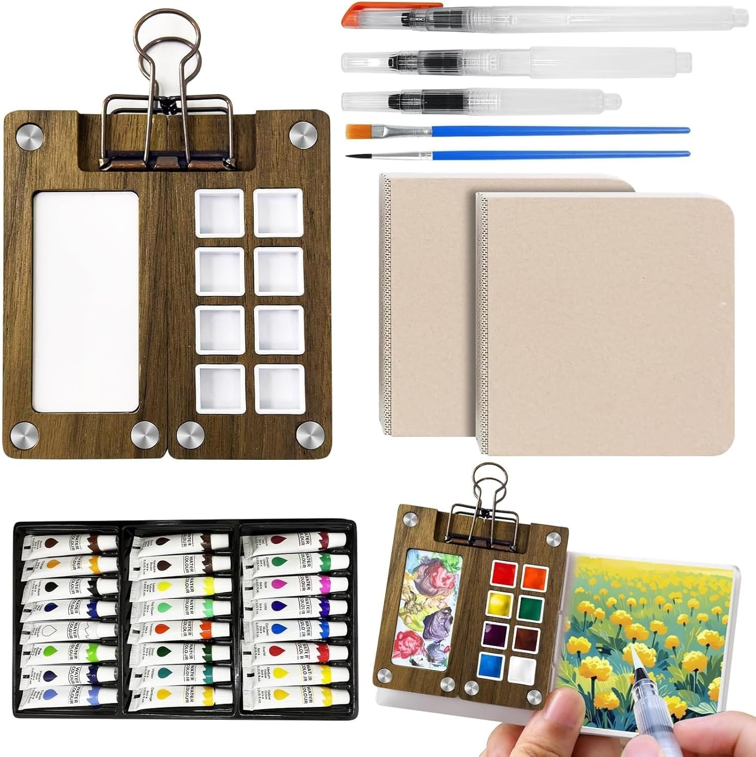 Mini Watercolor Paint Set, Travel Paint Set with 24 Colors