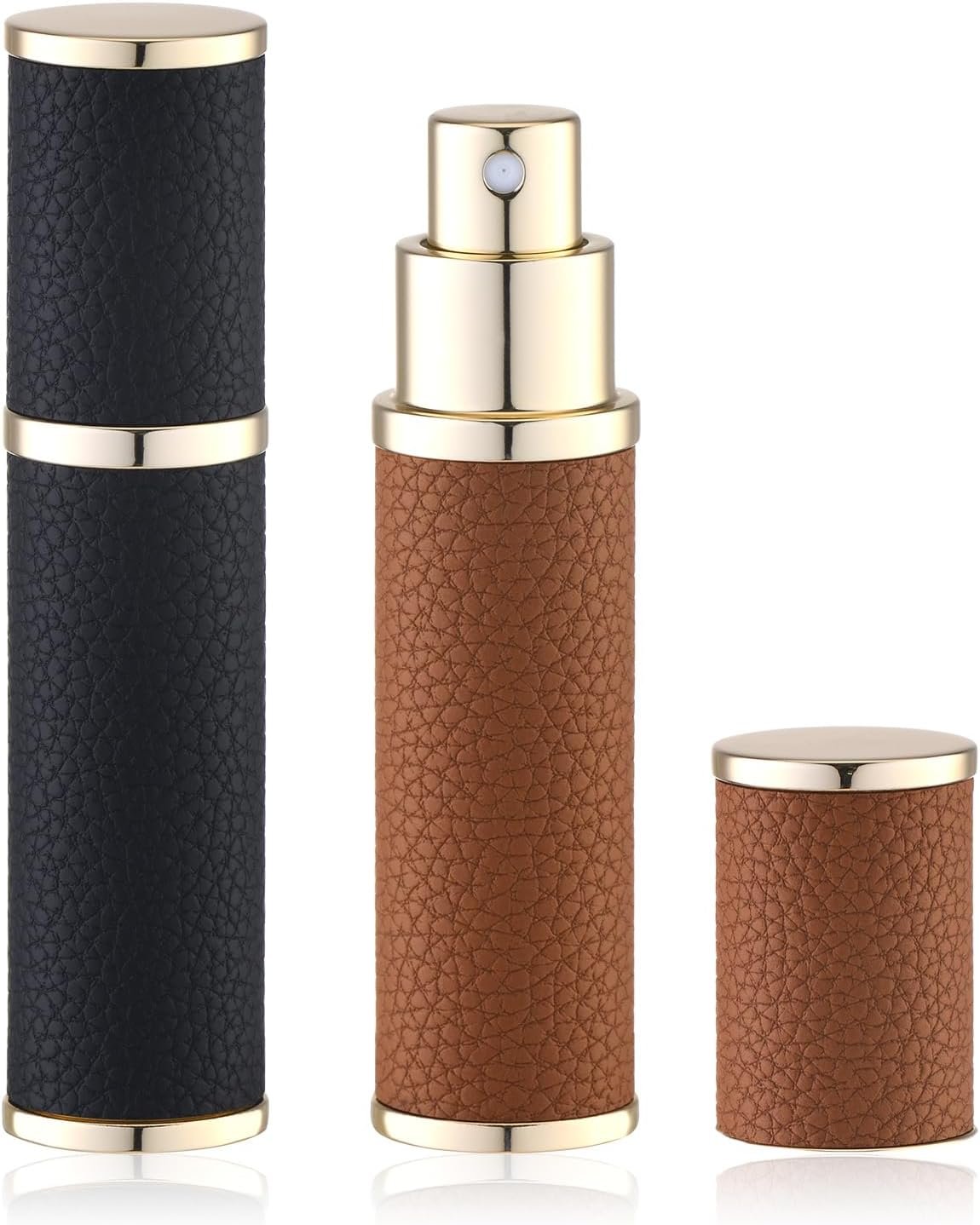 Fusupak Travel Perfume Bottle Refillable, 10ml Leather Cologne Atomizer