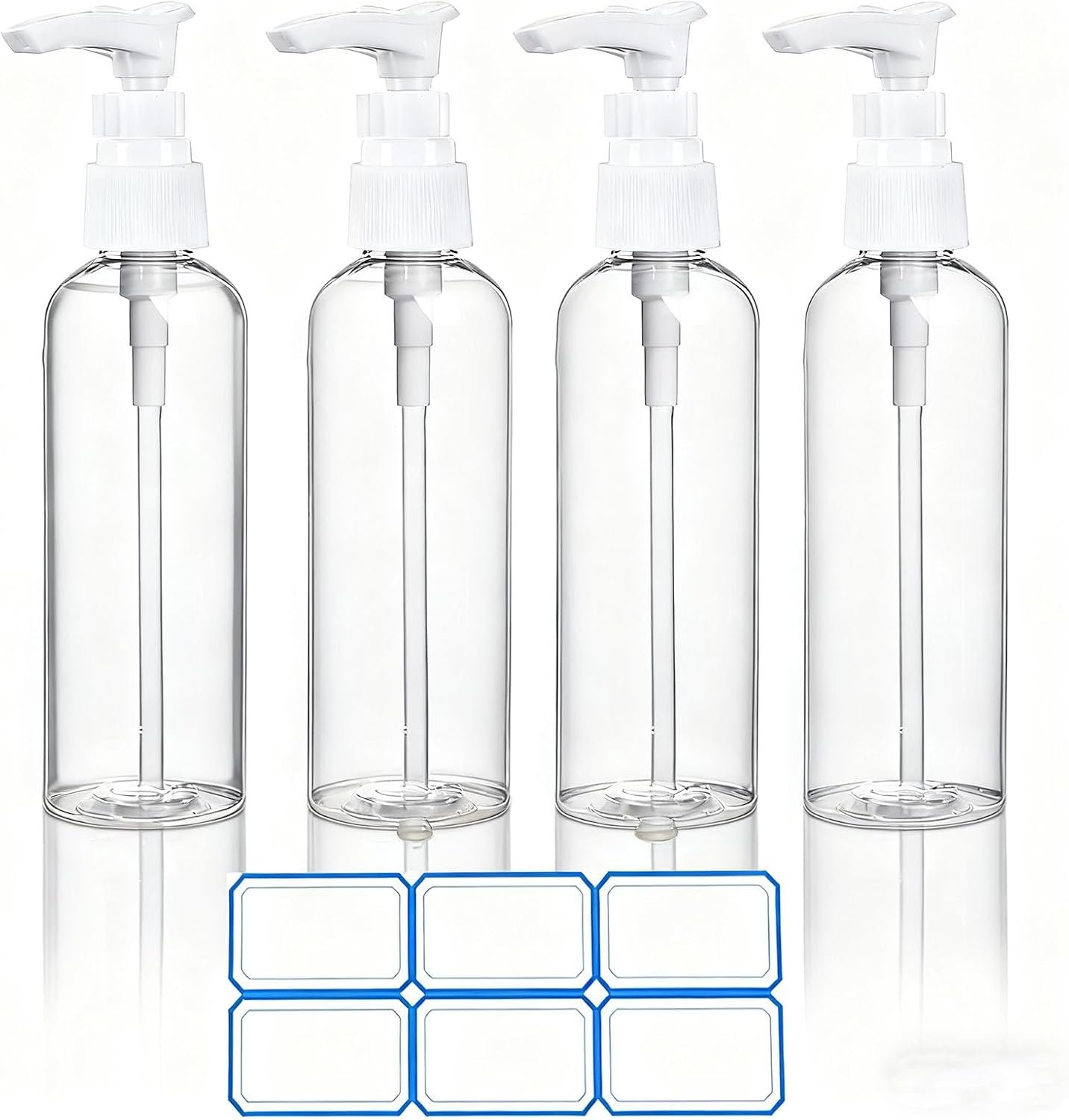 DTDNZKN 4 Pack 3.4 Oz (100ml) TSA Approved Travel Pump Bottles