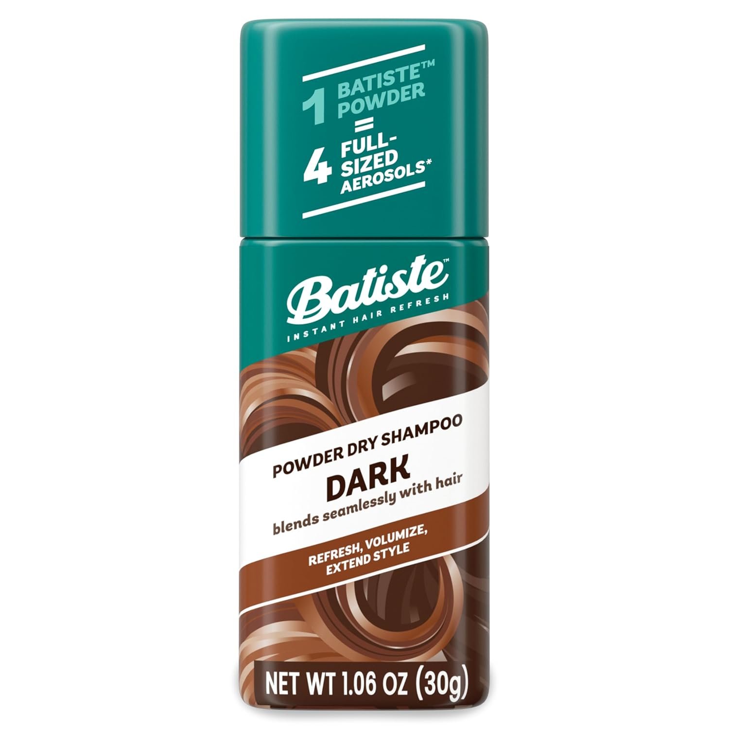 Batiste Powder Dry Shampoo for Dark Hair, Non-Aerosol, 1.06 Oz