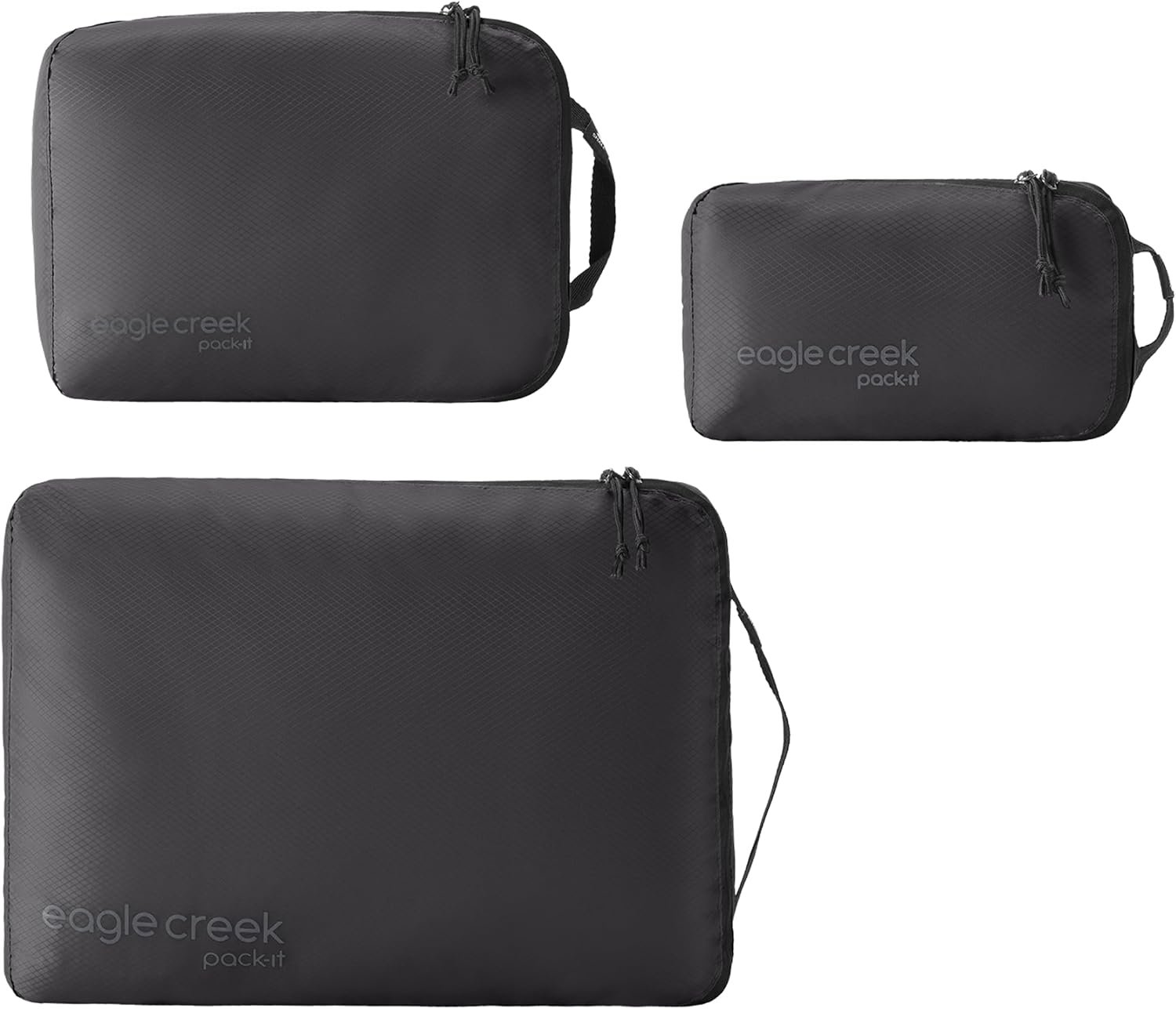 Eagle Creek Pack-It Isolate Cube Set, XS/S/M, 3 Piece Set, Black
