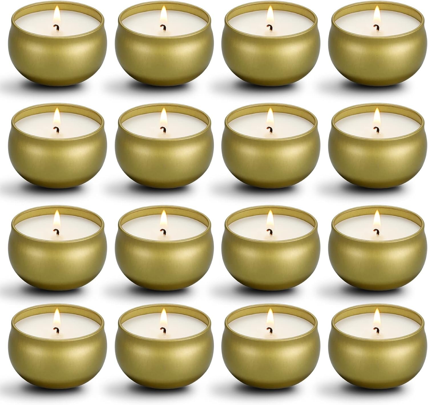 qinxiang Scented Candles Gifts Set,16 Pack Natural Soy Wax Travel Tin Jar Candles for 2.5 OZ Aromatherapy Candles for Family Gatherings, Festive Candles