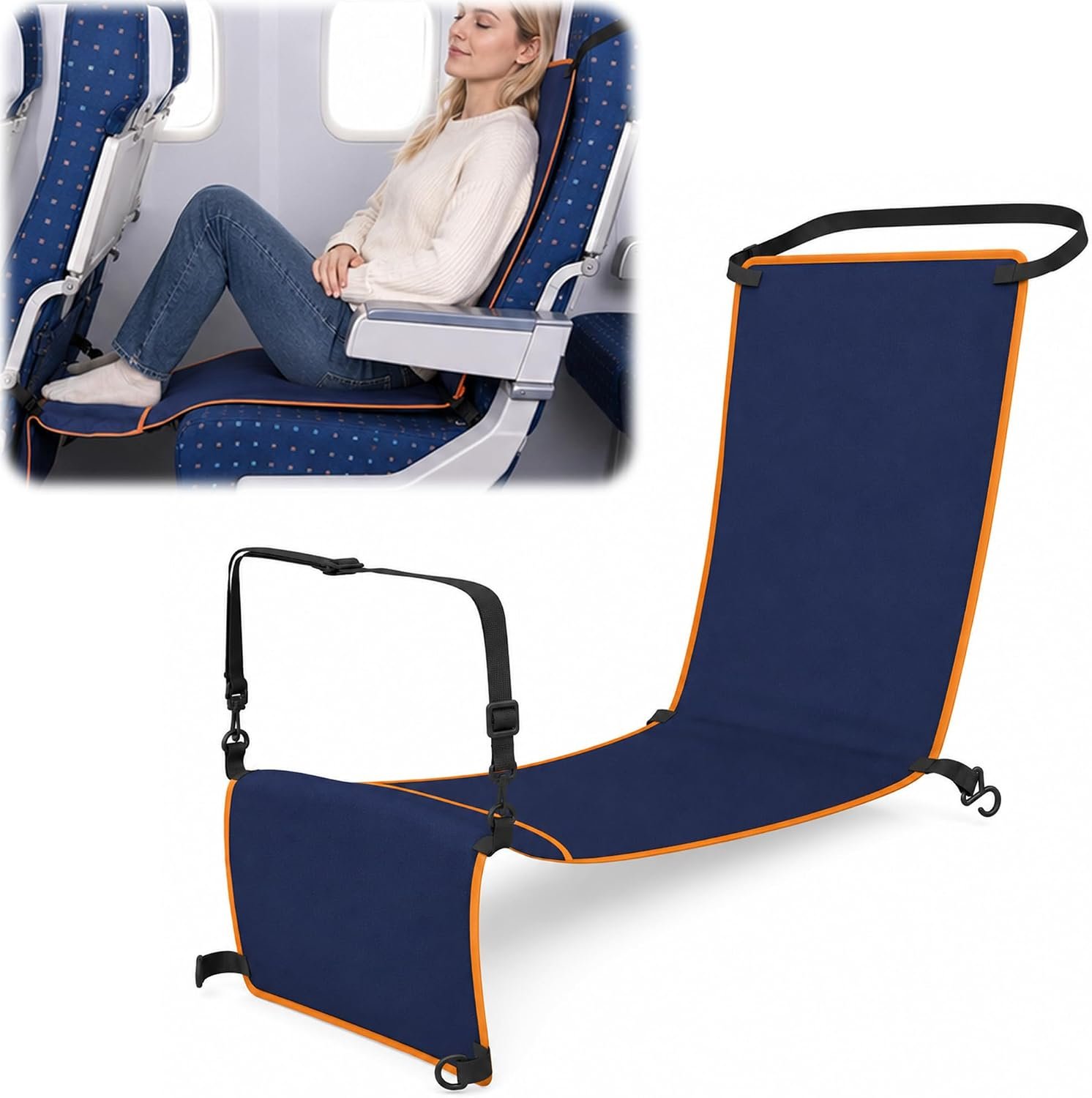 Airplane Foot Hammock, Adjustable Foot Sling for Plane Travel