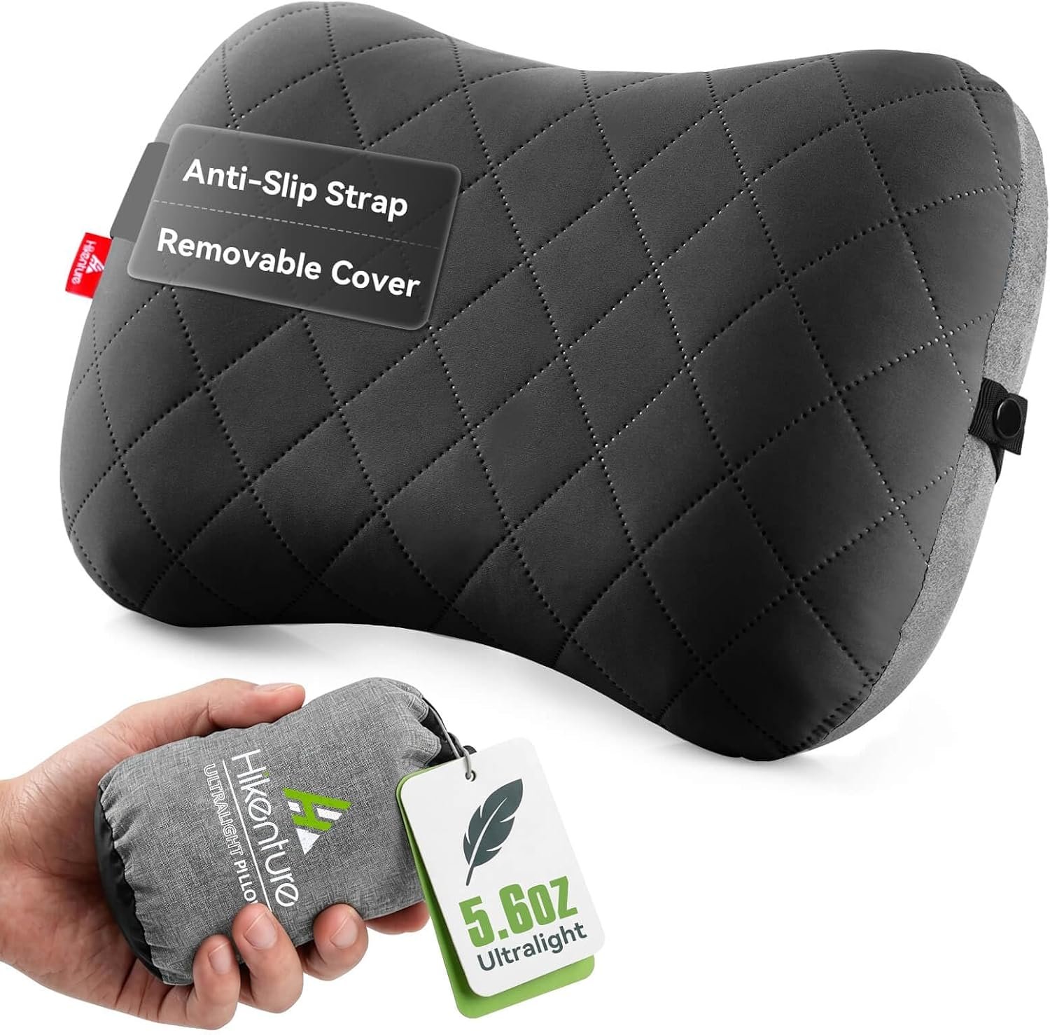 Hikenture Camping Pillow with Removable Cover, Ultralight Inflatable Pillow