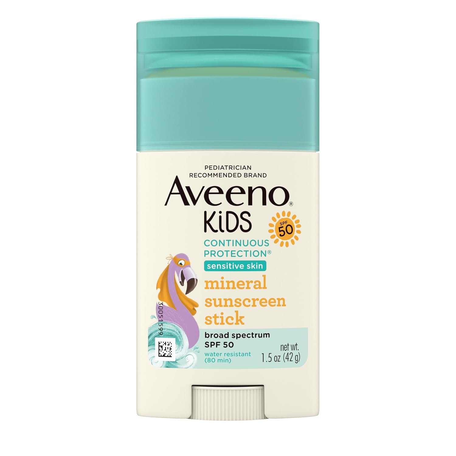 Aveeno Kids Zinc Oxide Sunscreen Stick SPF 50, 1.5 oz