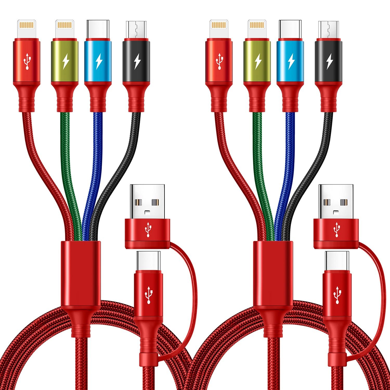 6 in 1 Multi Charging Cable 4A, USBA/C Charging Cords for Multiple Devices