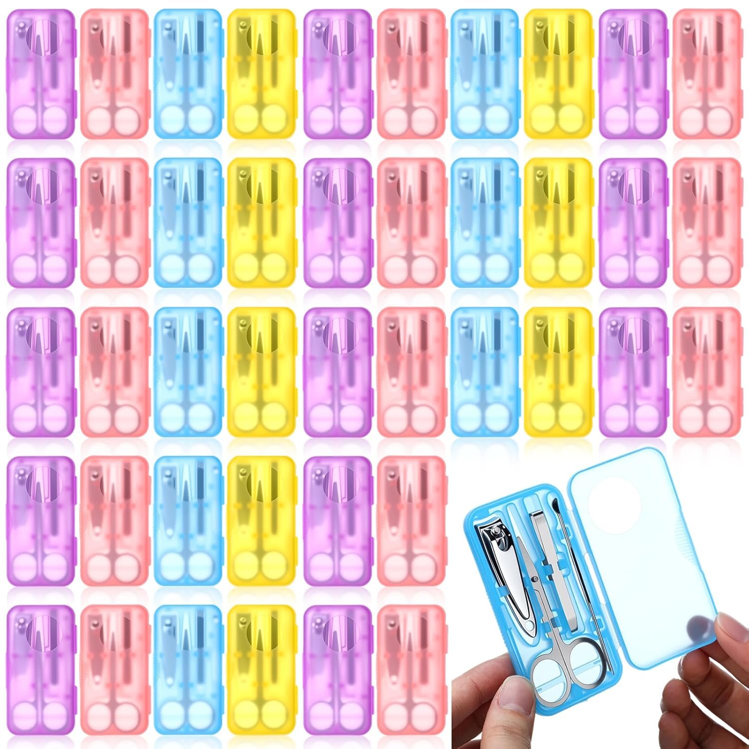 50 Set Nail Clipper Sets 4 in 1 Manicure Kit Gift Bulk Adult