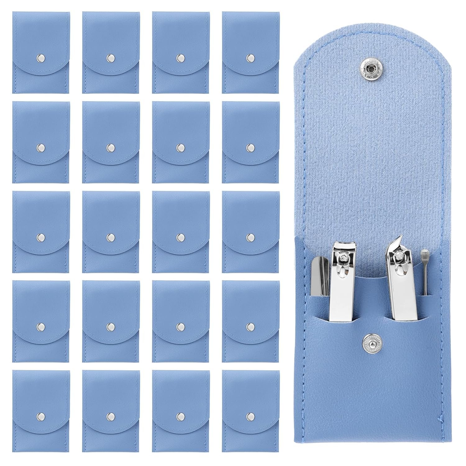 20Sets Manicure Set bulk nail clipper kit Stainless Steel manicure kits bulk fingernail clipper sets 4in1for gift sets beauty Pedicure Kit Pedicure Tools with Travel Case Men Women