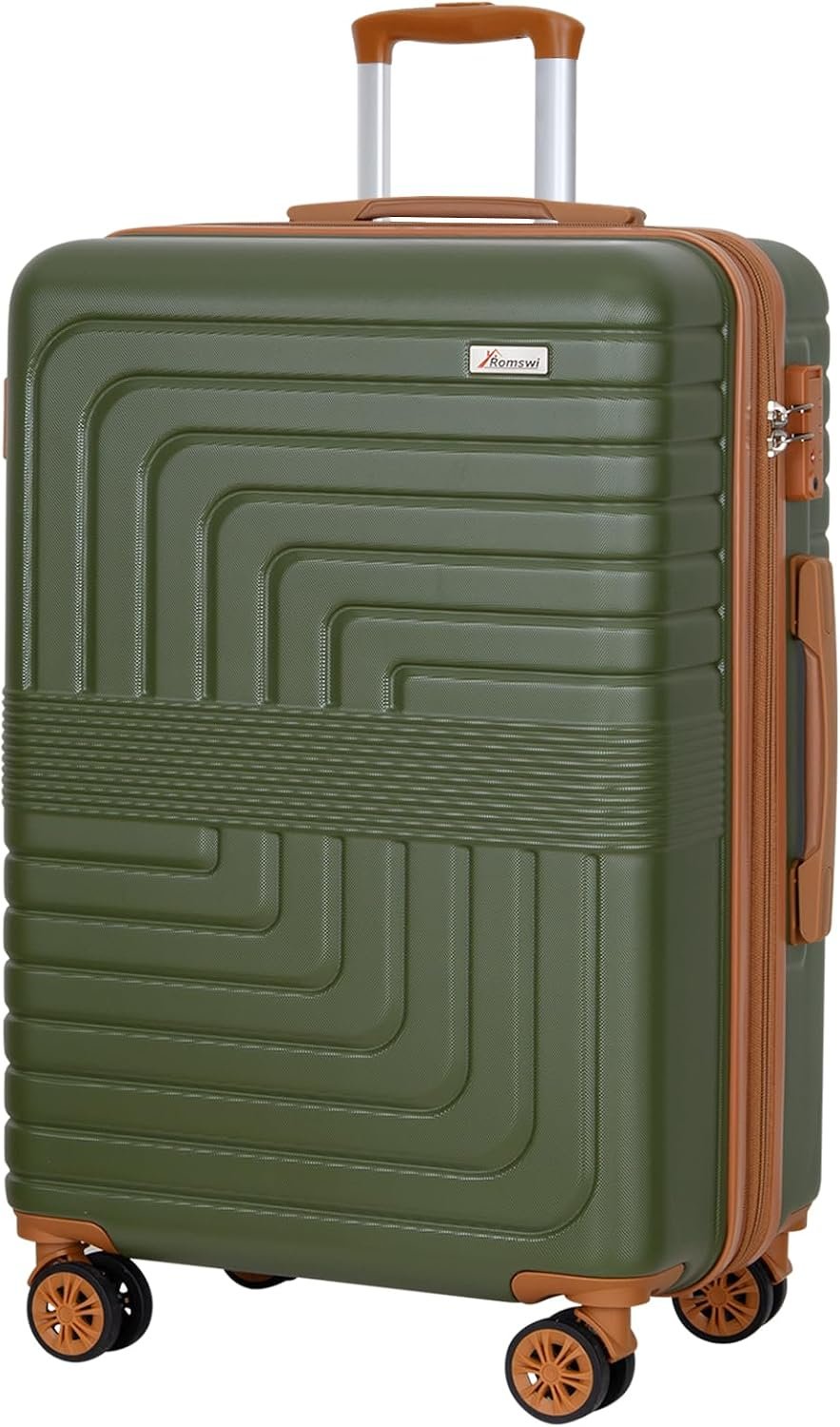 Romswi 30″ Hardside Checked Luggage, Large Checked Suitcase with Dual 360° Spinner Wheels, Hardshell Suitcase with TSA Lock,YKK Zipper, Scratch-Resistant, Olive Green