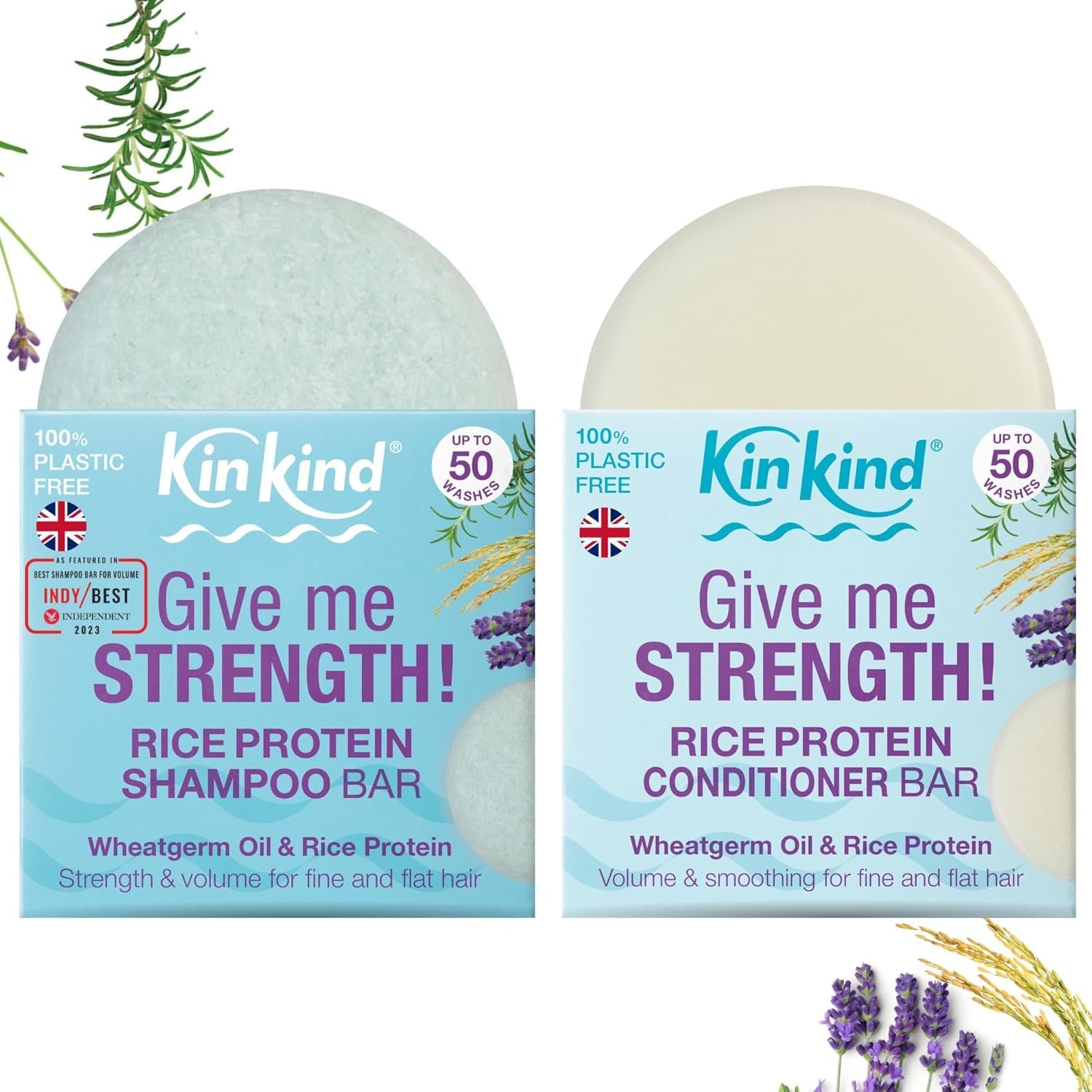 KinKind Rice Shampoo and Conditioner Bars | Shampoo and Conditioner bar Set for thinning hair | Rice Shampoo bars for hair growth