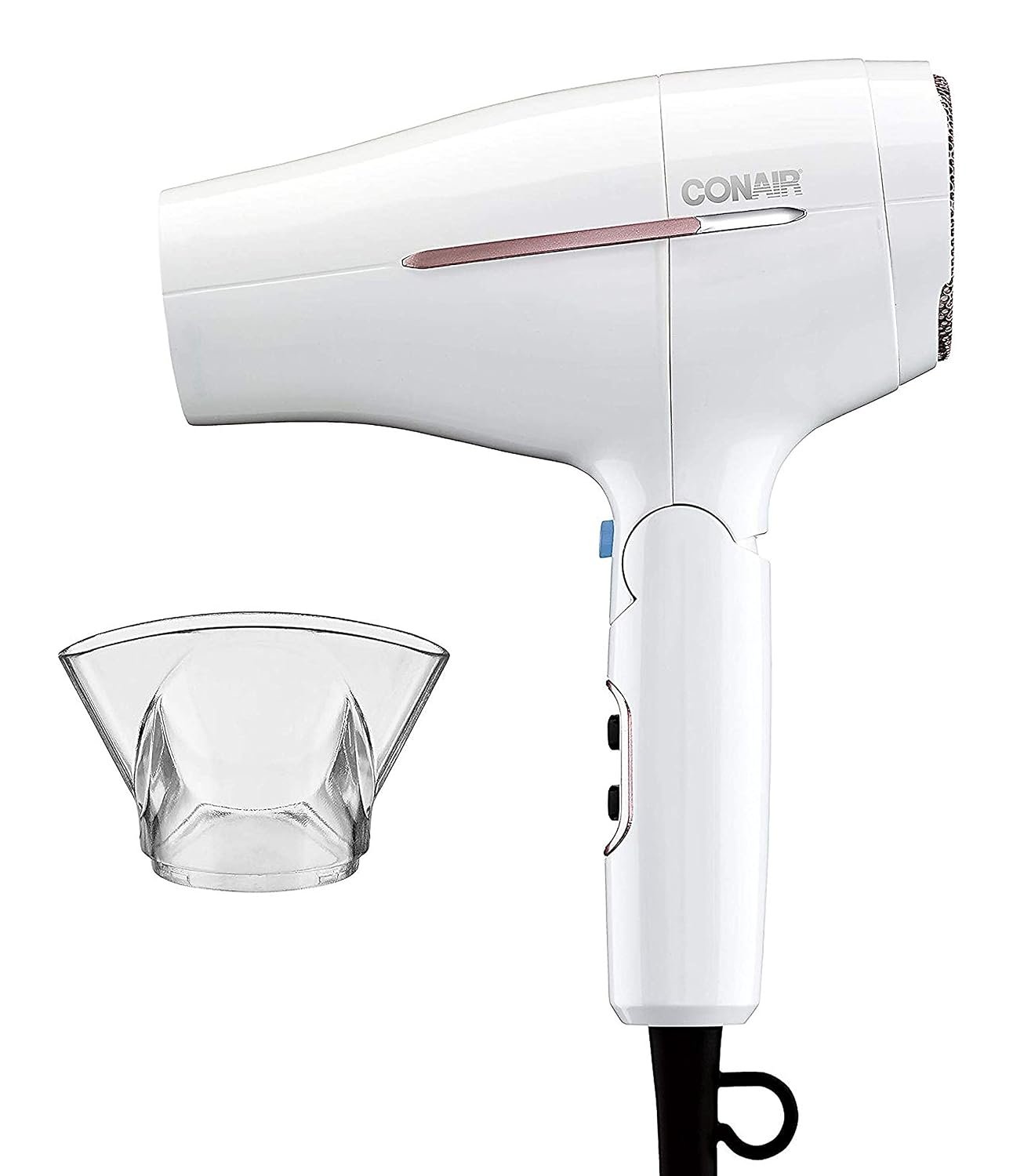 Conair Travel Hair Dryer, Double-Ceramic Design, Foldable Handle, White