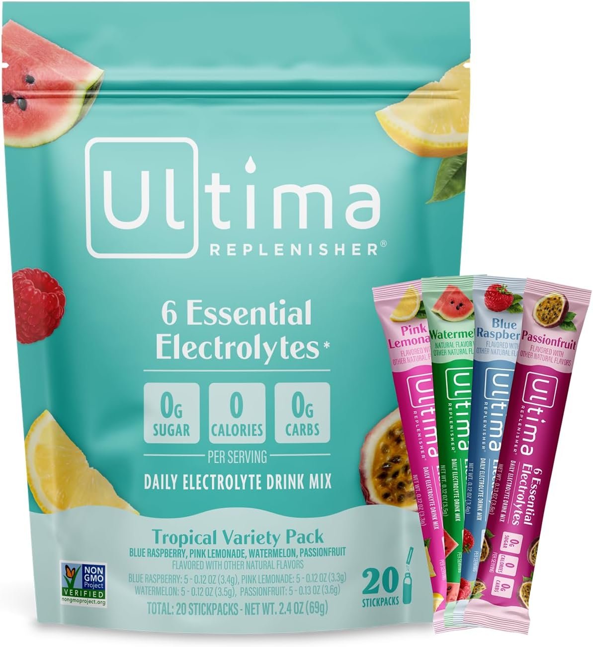 Ultima Replenisher Tropical Variety Electrolyte Packets, 20 Stickpacks