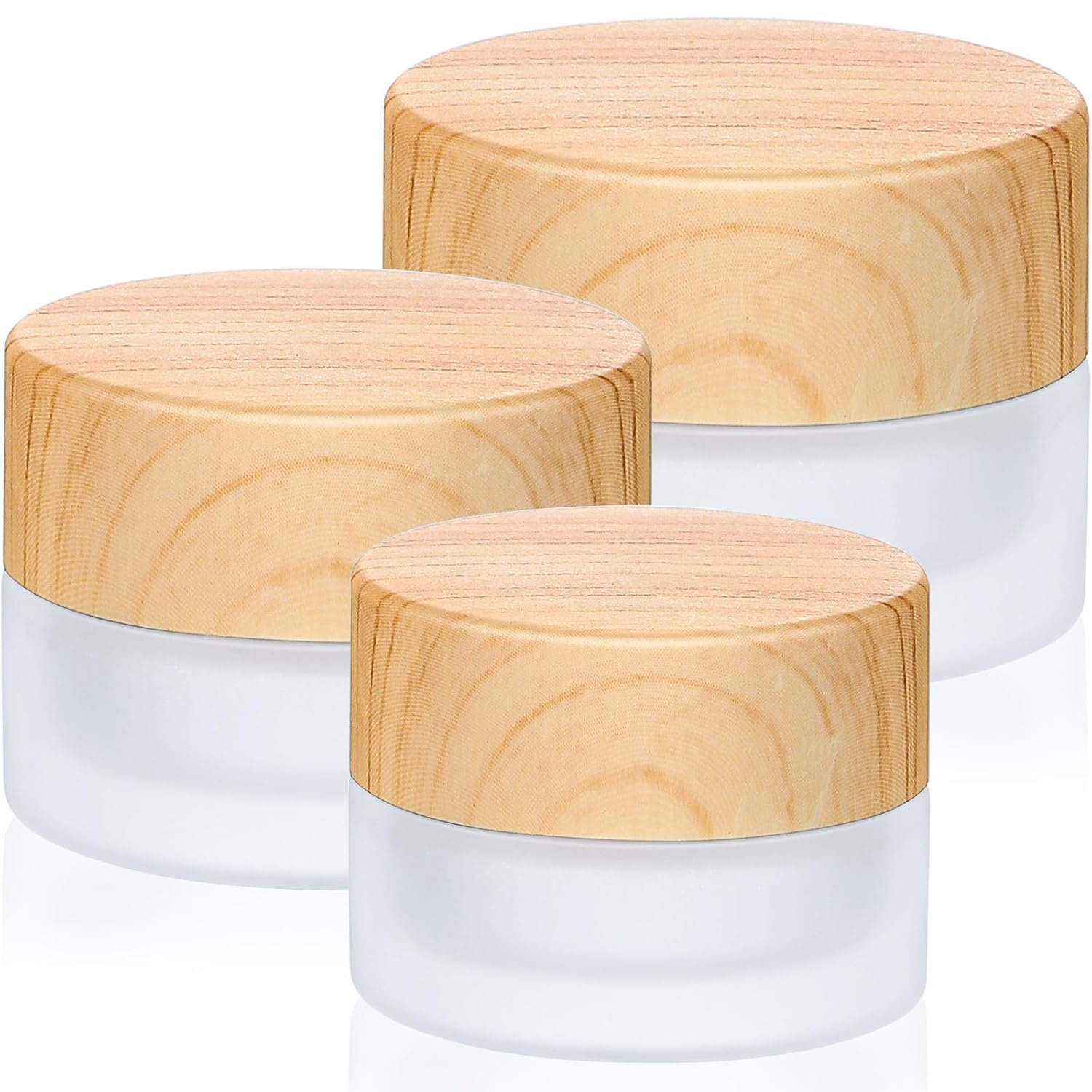 Geiserailie 3 Pcs Glass Cosmetic Sample Jars 5 Gram,50,30,15 Gram