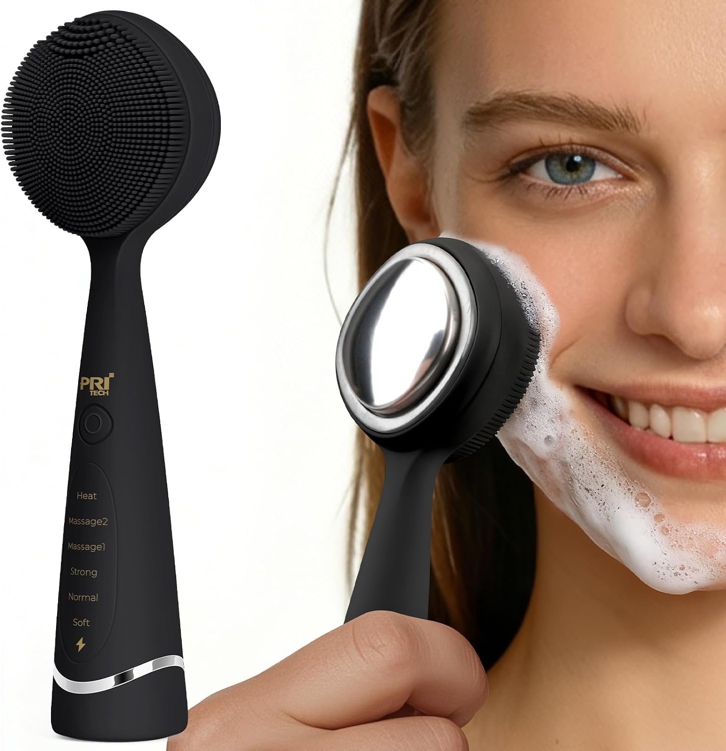 Facial Cleansing Brush with Warming Function & 5 Vibration Speeds