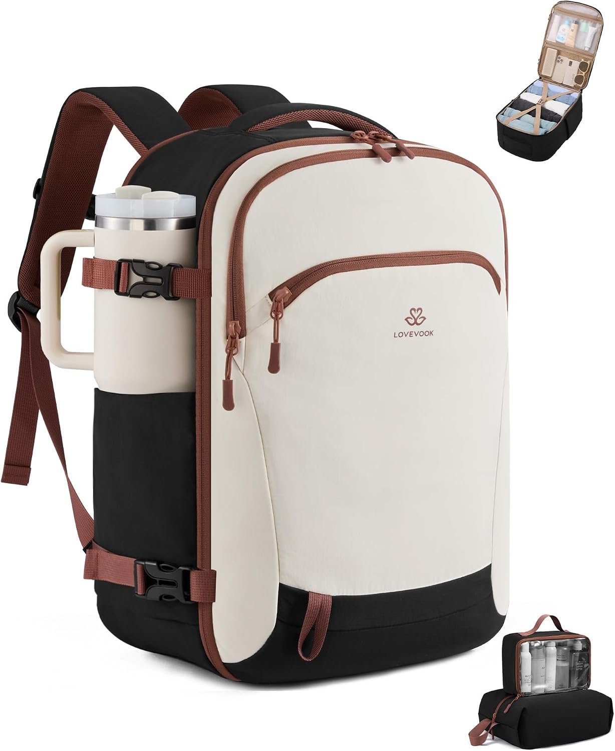 LOVEVOOK 40L Travel Backpack for Women, Airline Approved Carry On Backpack