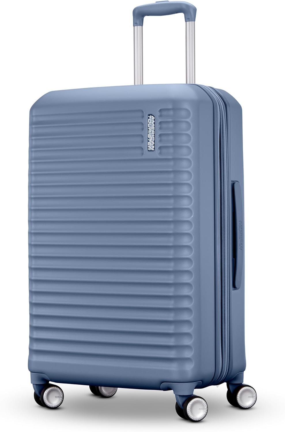 American Tourister Stratum 3.0 Medium 24-Inch Spinner, Airline Approved, Durable Hardside Luggage, Expands 1.5″, RightHeight™ Adjustable Handle, Elemental Blue