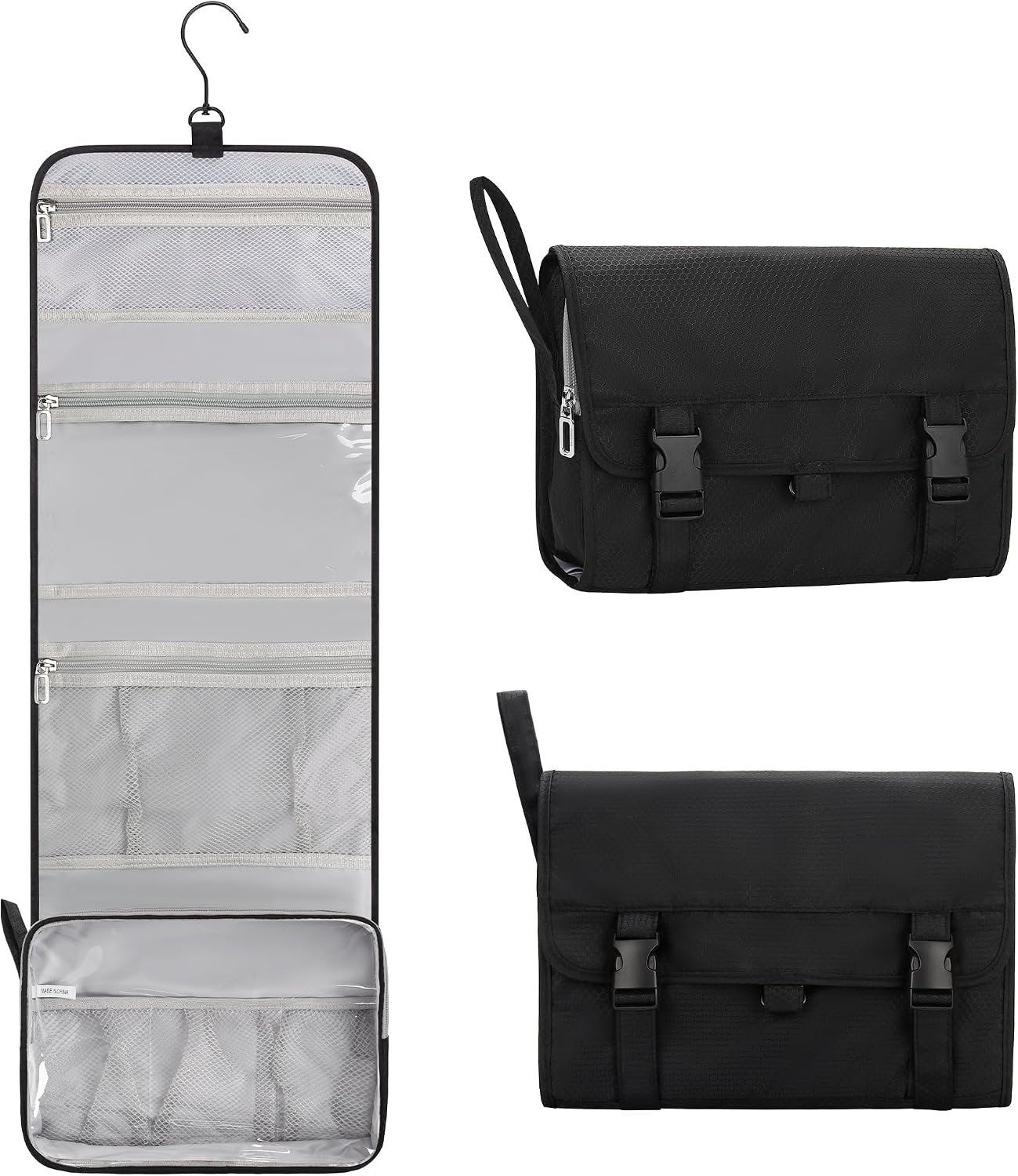 Relavel Travel Hanging Toiletry Bag for Men Women Travel Kit Shaving Bag