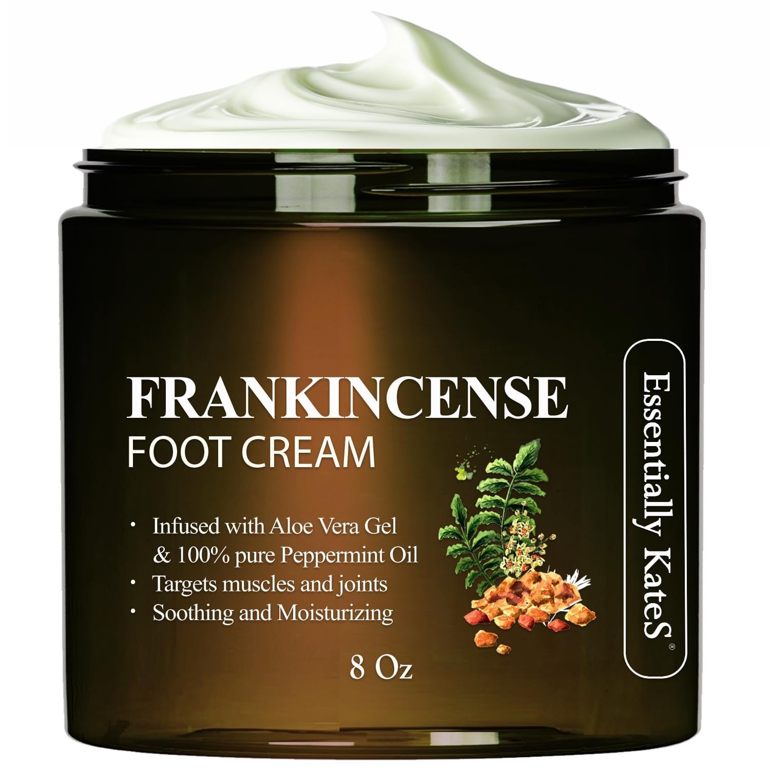 Essentially KateS Frankincense Oil Foot Cream 8 Fl Oz – Fight Soreness and Stiffness in Tired Feet – Footsole, Achilles, Footbridge, Ankle and Foothill Cream