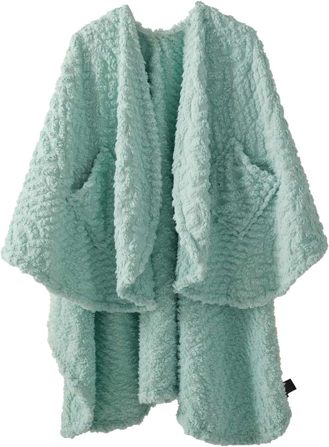 Royoliving Wearable Fleece Blanket with Pockets, Mint Green, 58″ x 64″