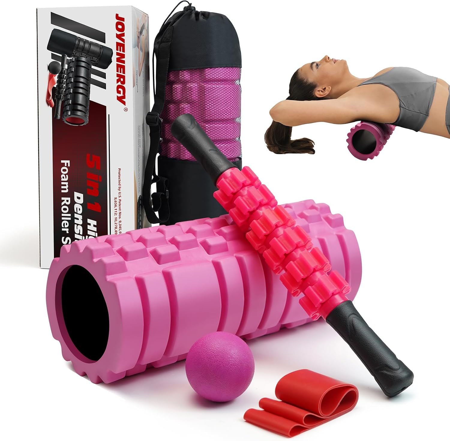5 in 1 Foam Roller Set High Density Patented Foam Roller for Exercise