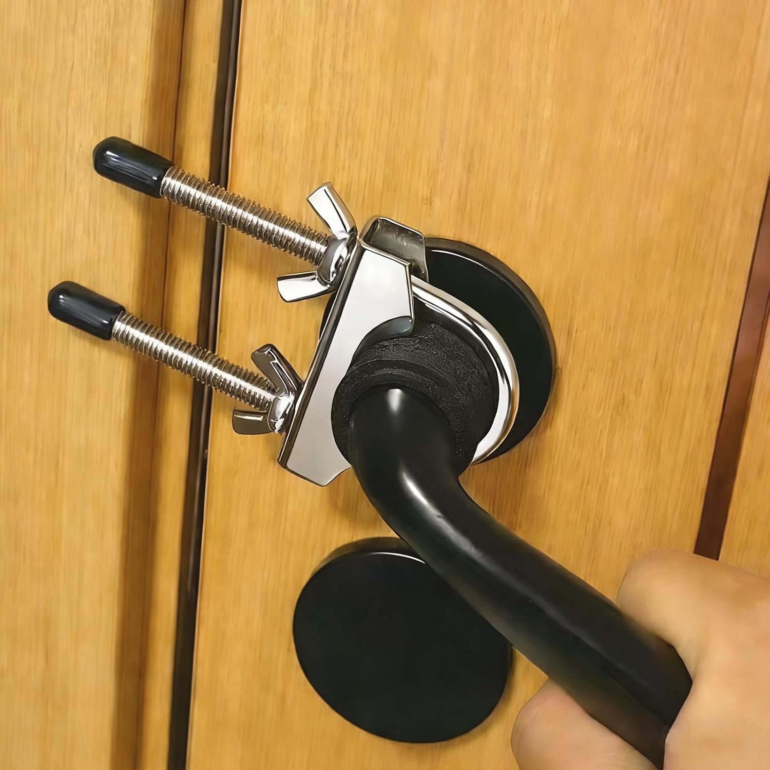 Portable Door Security Locks, Adjustable Heavy Duty Outswing Opening Travel Stainless Steel Safety Device for Hotel Room, Home, Apartment