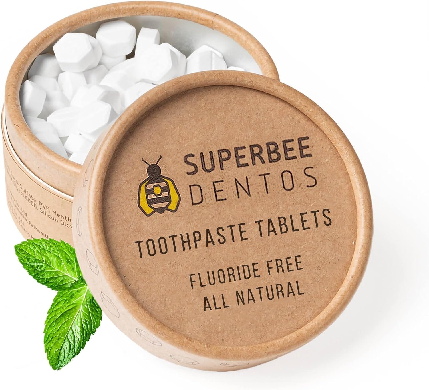 SuperBee Dentos Toothpaste Tablets 100 Tabs Fluoride Free Spearmint
