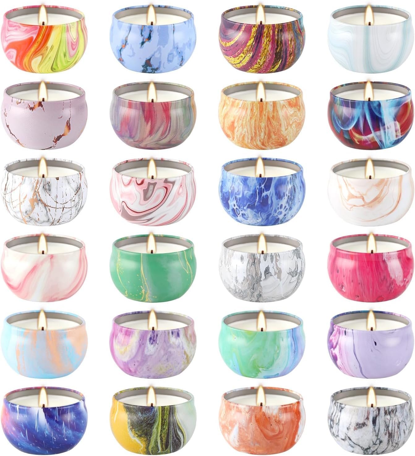 YOROXRG Scented Candles Gifts Set 24 Pack Soy Wax Travel Tin Jar Candles for Home 2.5 OZ Scented for Mom for Christmas, Birthday, Thanksgiving, Mother’s Day