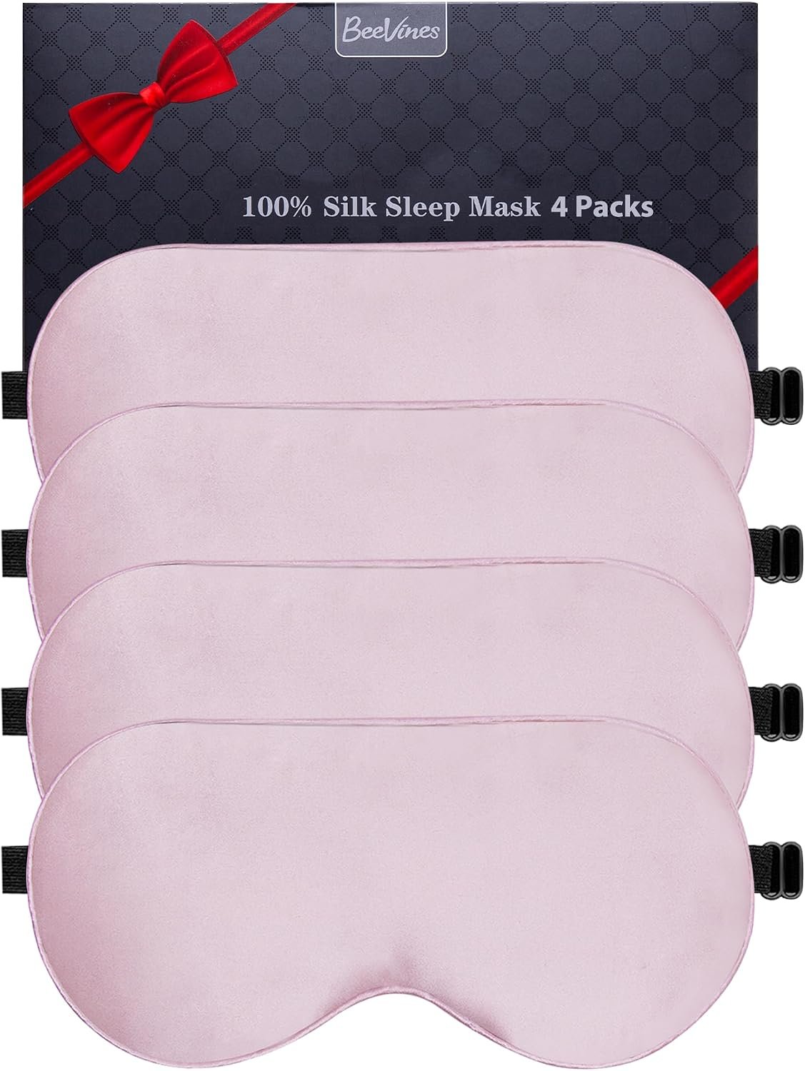 BeeVines 100% Mulberry Silk Sleep Mask, Blocks Light Eye Masks (Pink)