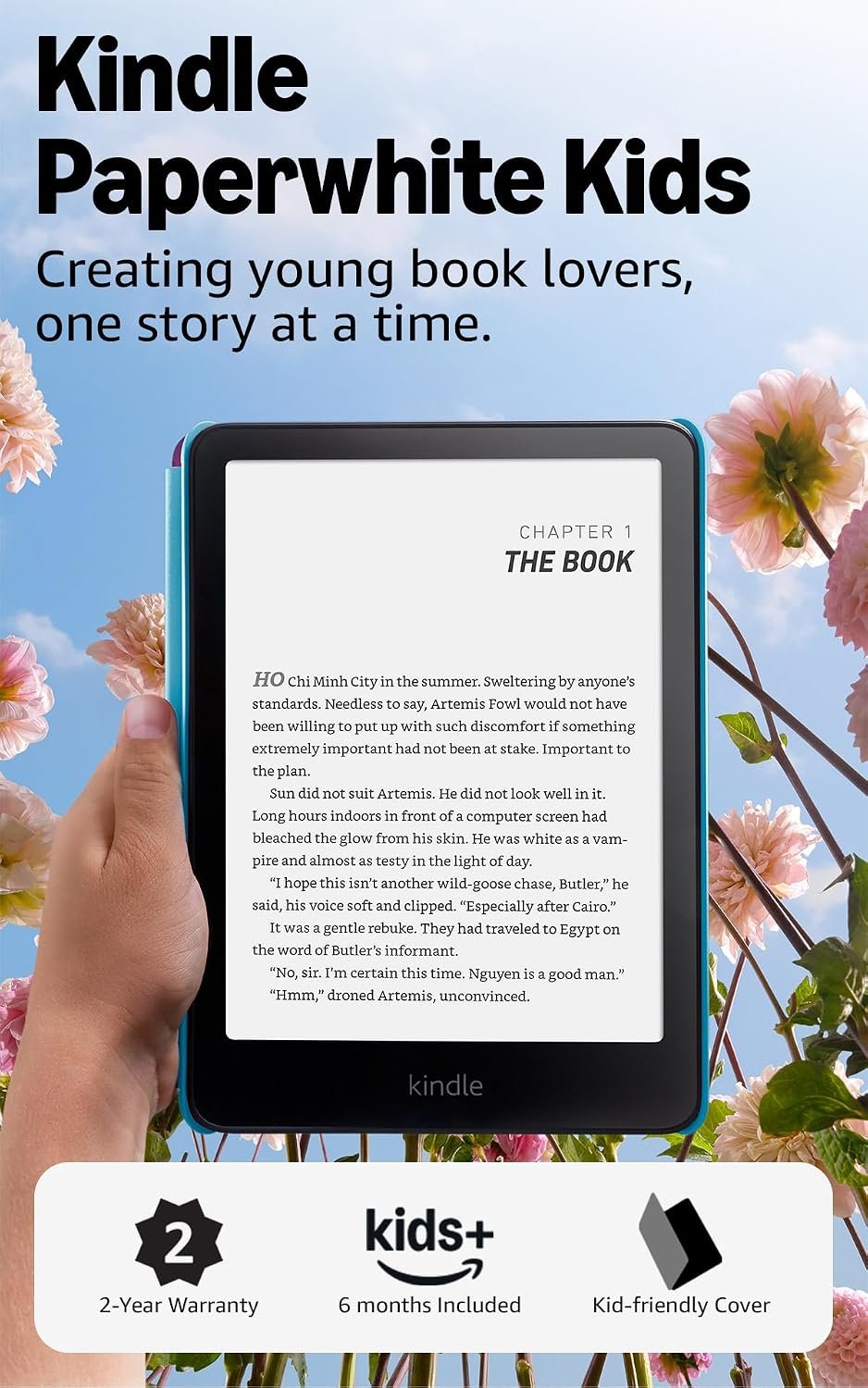 Amazon Kindle Paperwhite Kids 16GB (newest model) – larger 7″ glare-free display – Kids read an average of 1+ hour per day with Kindle – Cyber City