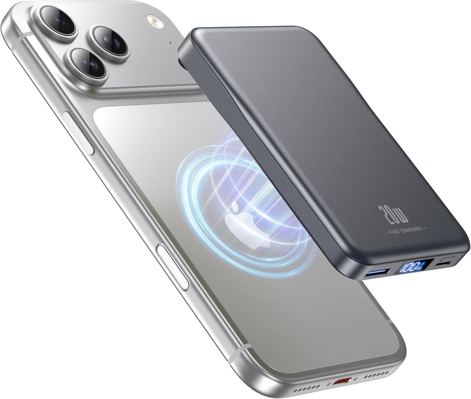 Magnetic Portable Charger 10000mAh, Fast Charging MagSafe Battery Pack
