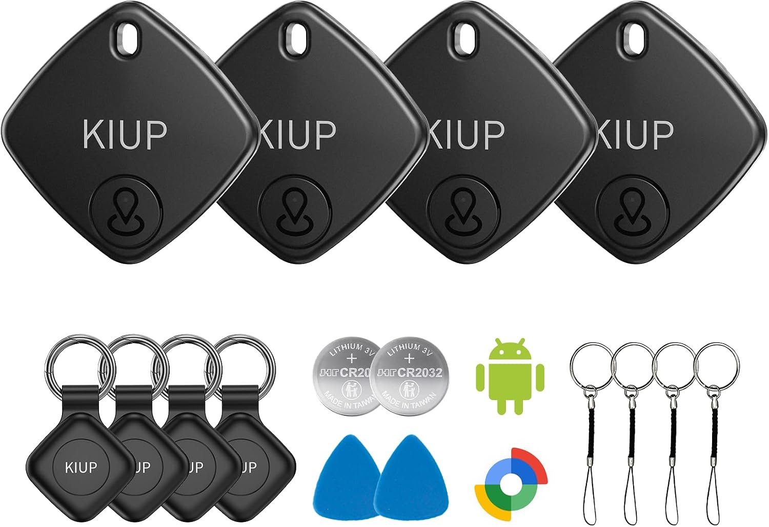 Air Tags for Android,Air Tags-4 Pack Android,2 Year Battery Life,Air Tracker Tags with 4 Case,Google Find Trackers for Google’S Find Hub App,IP65 Waterproof Luggage Tracker for Keys