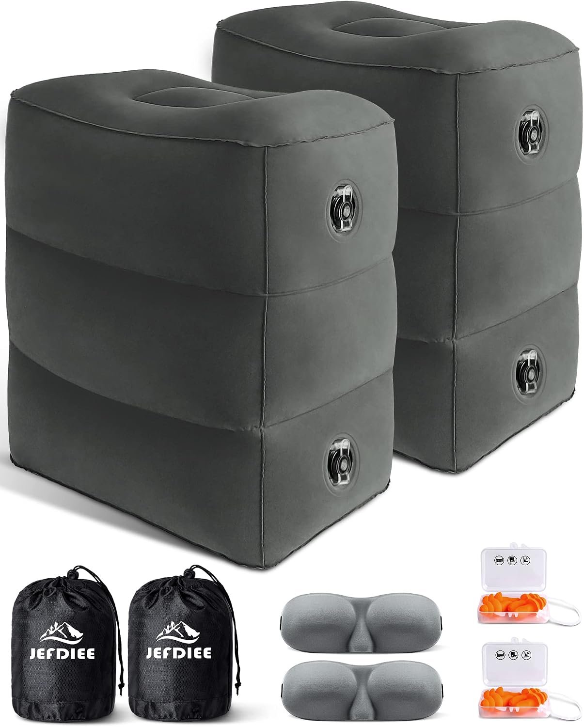 Inflatable Foot Rest Pillow for Airplane, Office, Home, Trains, Cars