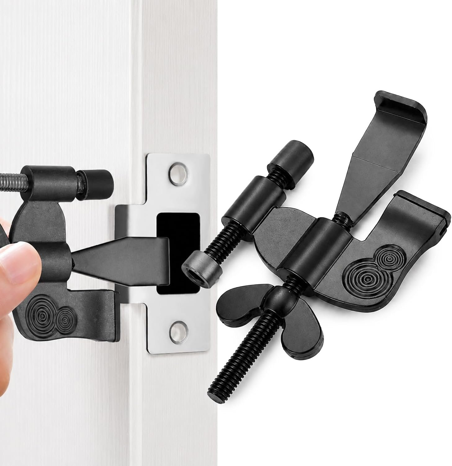 Portable Door Lock for Travel, Heavy Duty Metal Hotel Door Lock, Anti-Theft Door Jammer Security Door Lock for Travelers, Apartment, Bedroom, Vacation Rental Safety，Tool-Free Installation