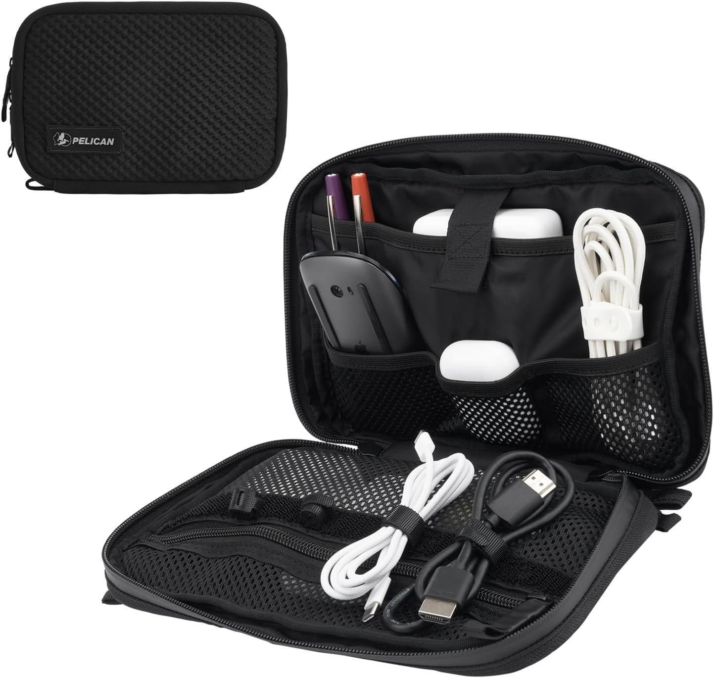Pelican Electronic Organizer Travel Case w/Hidden AirTag Compartment -Black