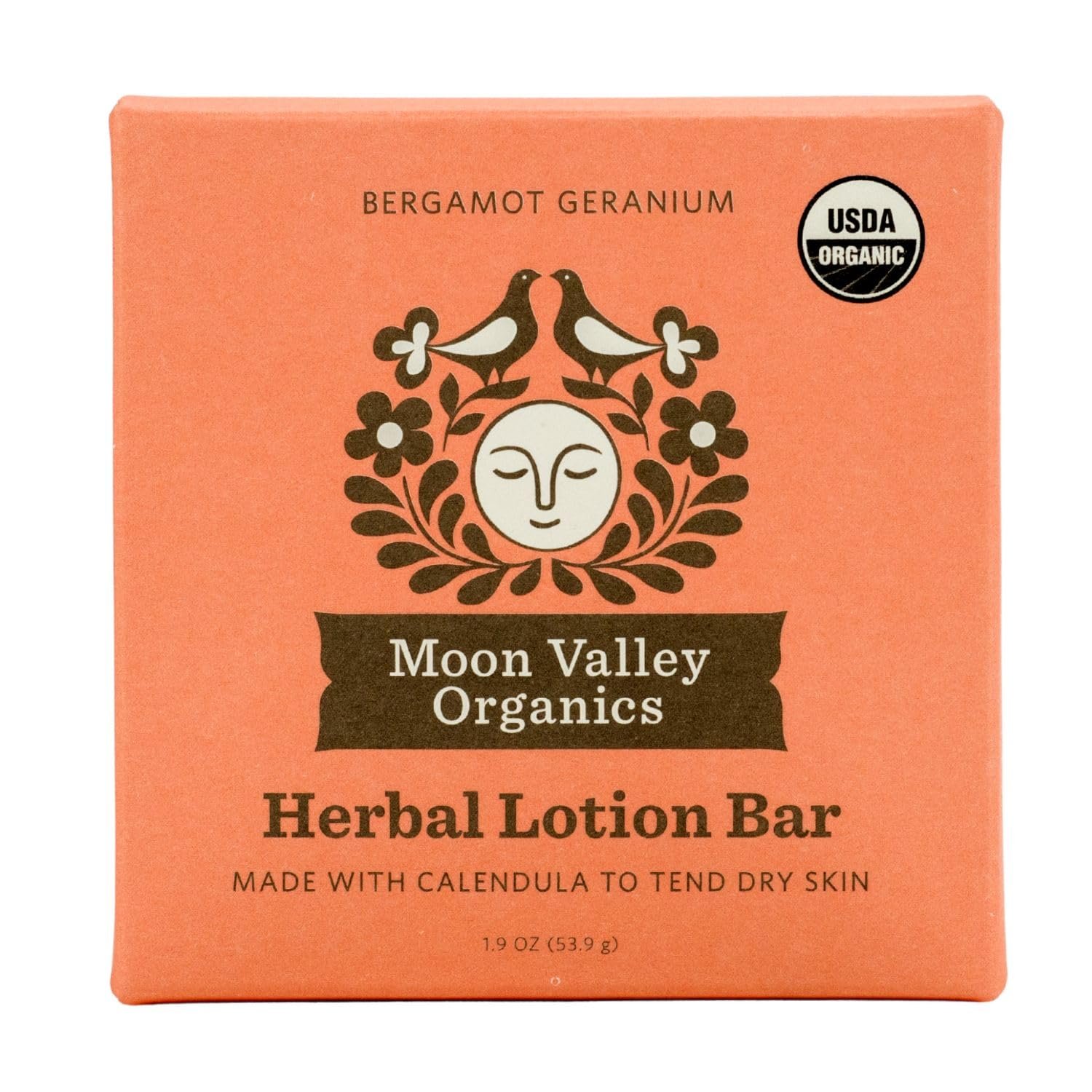 Moon Valley Organics Herbal Lotion Bar, Bergamot Geranium