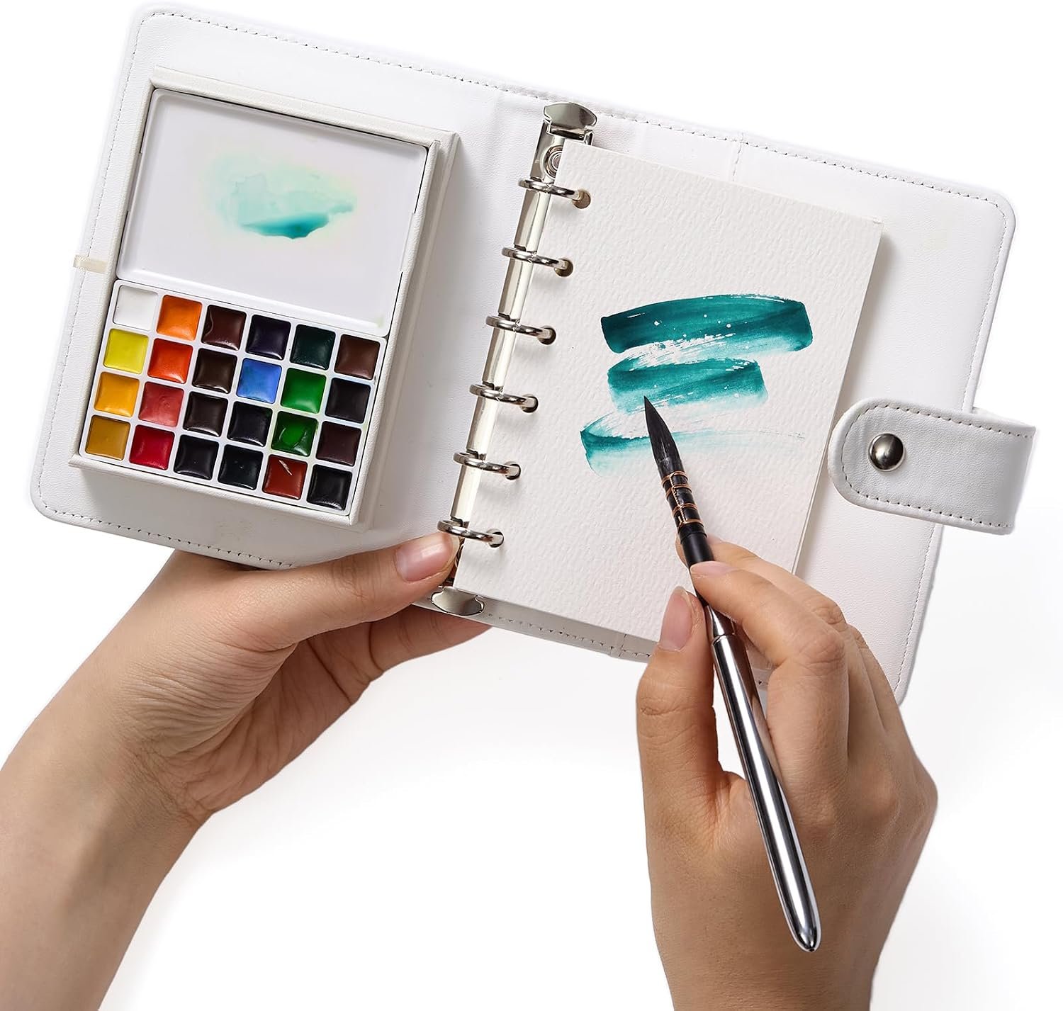 MEEDEN Travel Watercolor Sketchbook Set: Portable Sketchbook Journal