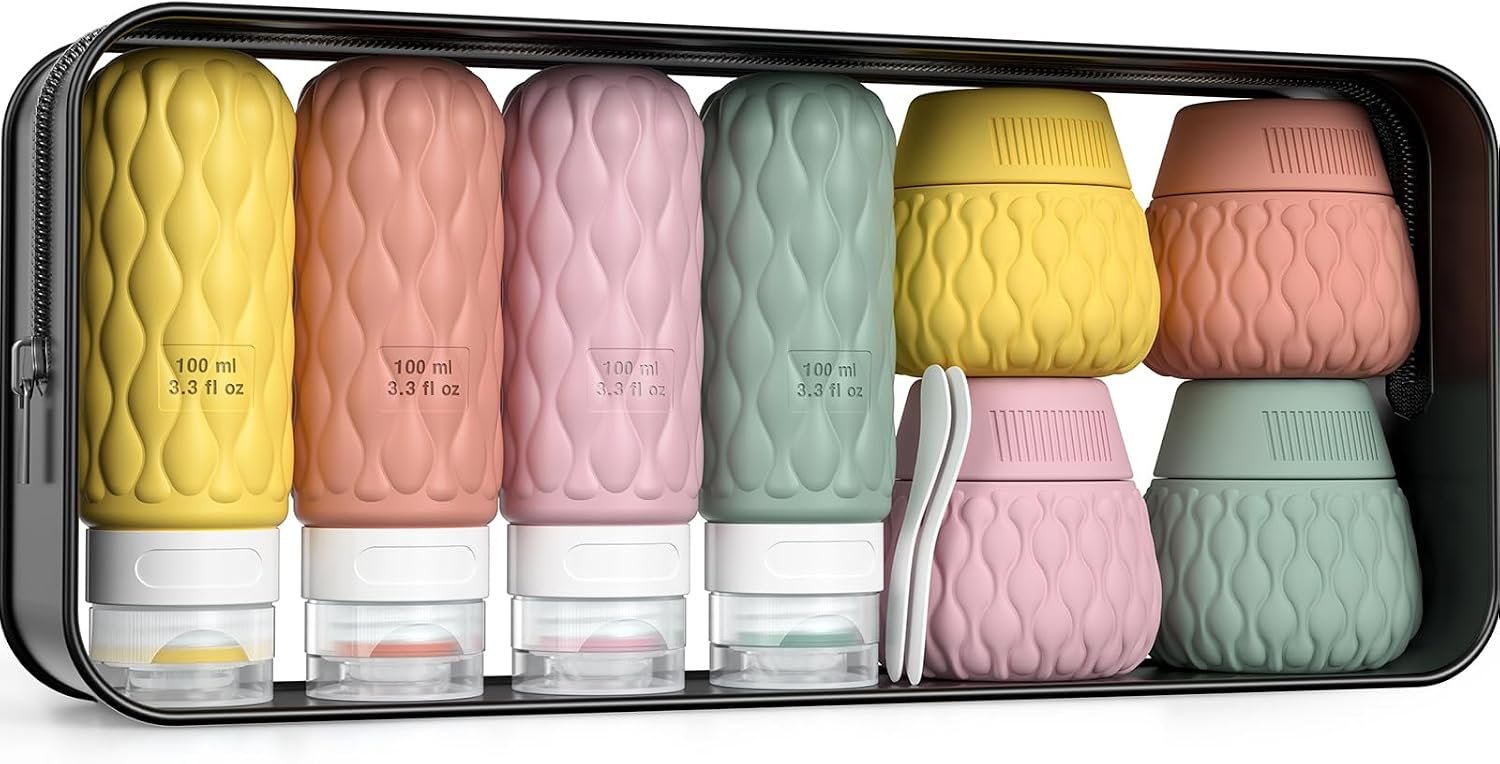 Travel Bottles for Toiletries Silicone Travel Size Containers 3.4oz 1.7oz