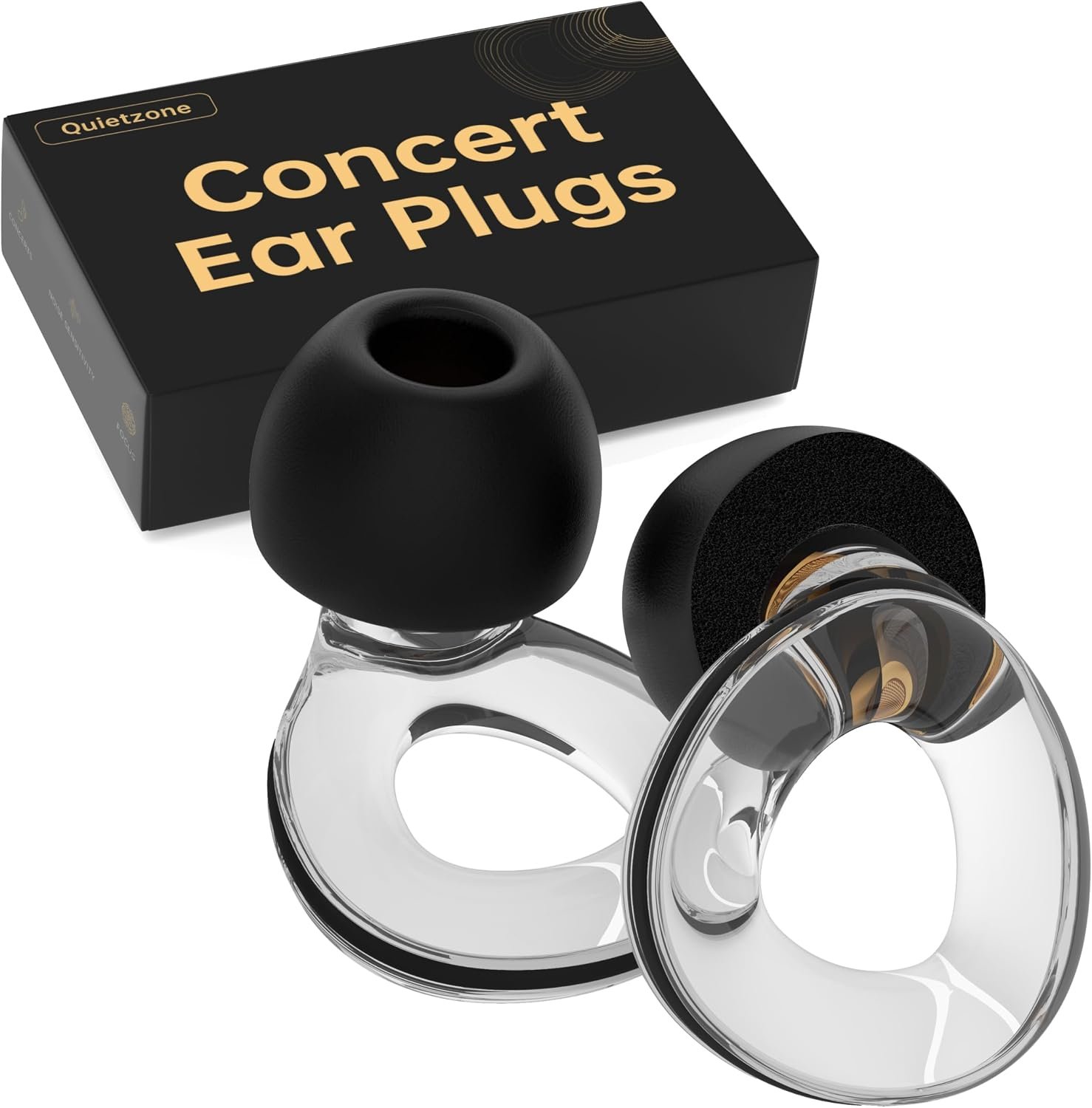 Concert Ear Plugs – 21dB Noise Reduction Reusable Music Earplugs, Clear
