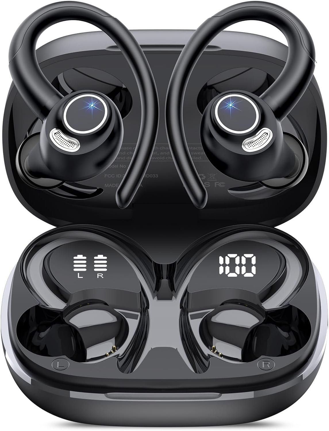 Wireless Earbuds, Bluetooth 5.4 Headphones Sport Over Ear Buds With ENC Mic