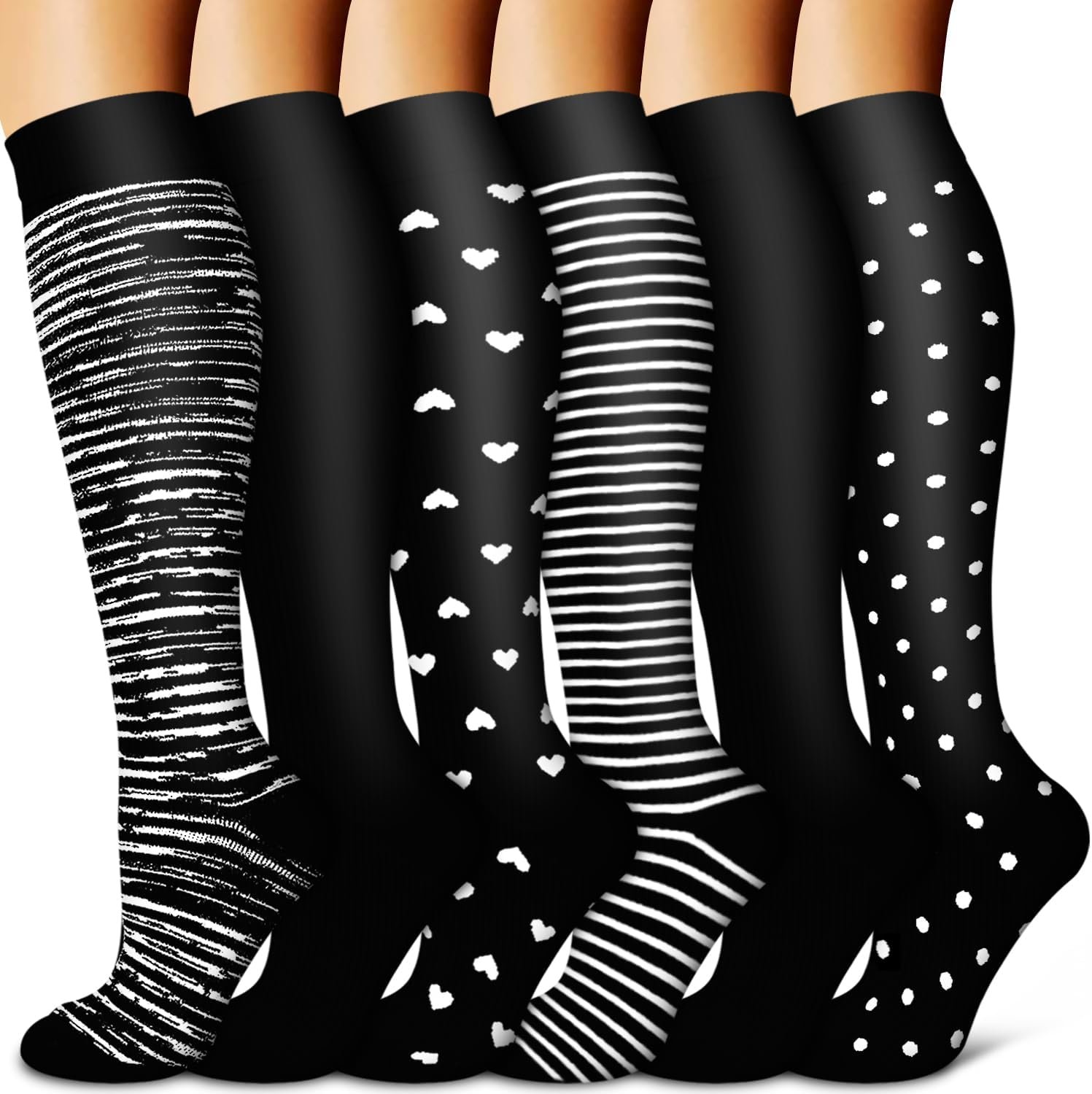Copper Compression Socks for Women & Men (6 pairs) – Best Support for Nurses, Running, Hiking, Recovery