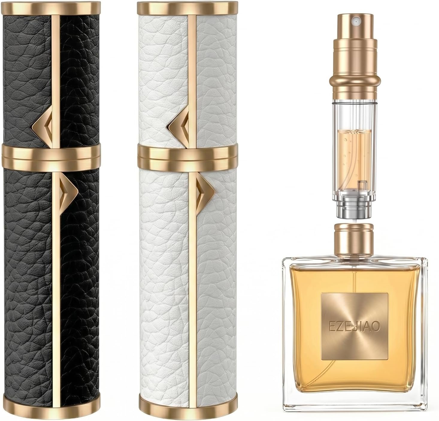 2PCS Perfume Travel Refillable Bottle, Leak-proof Leather Perfume Atomizer