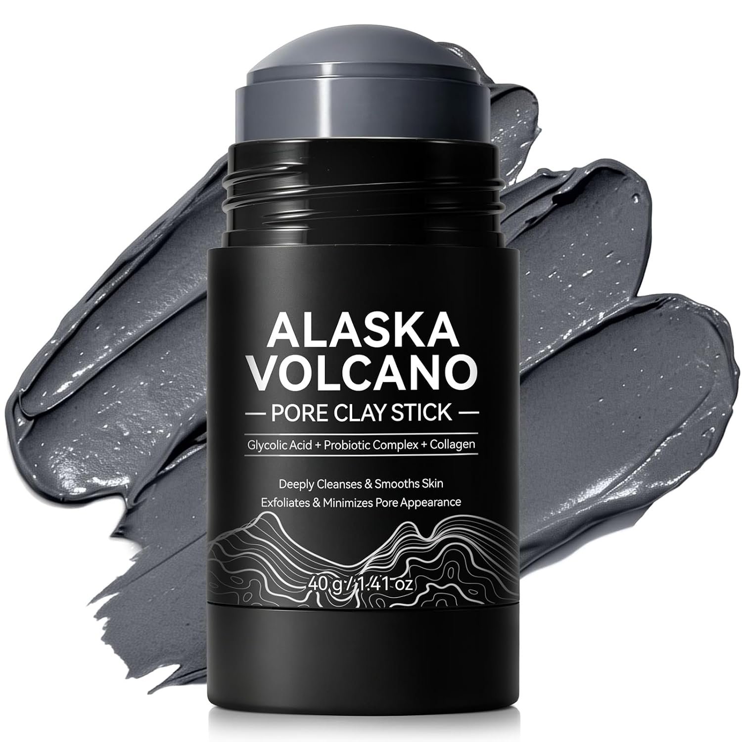 Volcano Clay Stick Mask, Volcano Pore Clay Stick 40g/1.41oz Face Mask Stick for Deep Pore Cleansing Blackhead Remover Volcanic Mud Mask Stick Gentle Exfoliation Non-Drying For All Skin Types