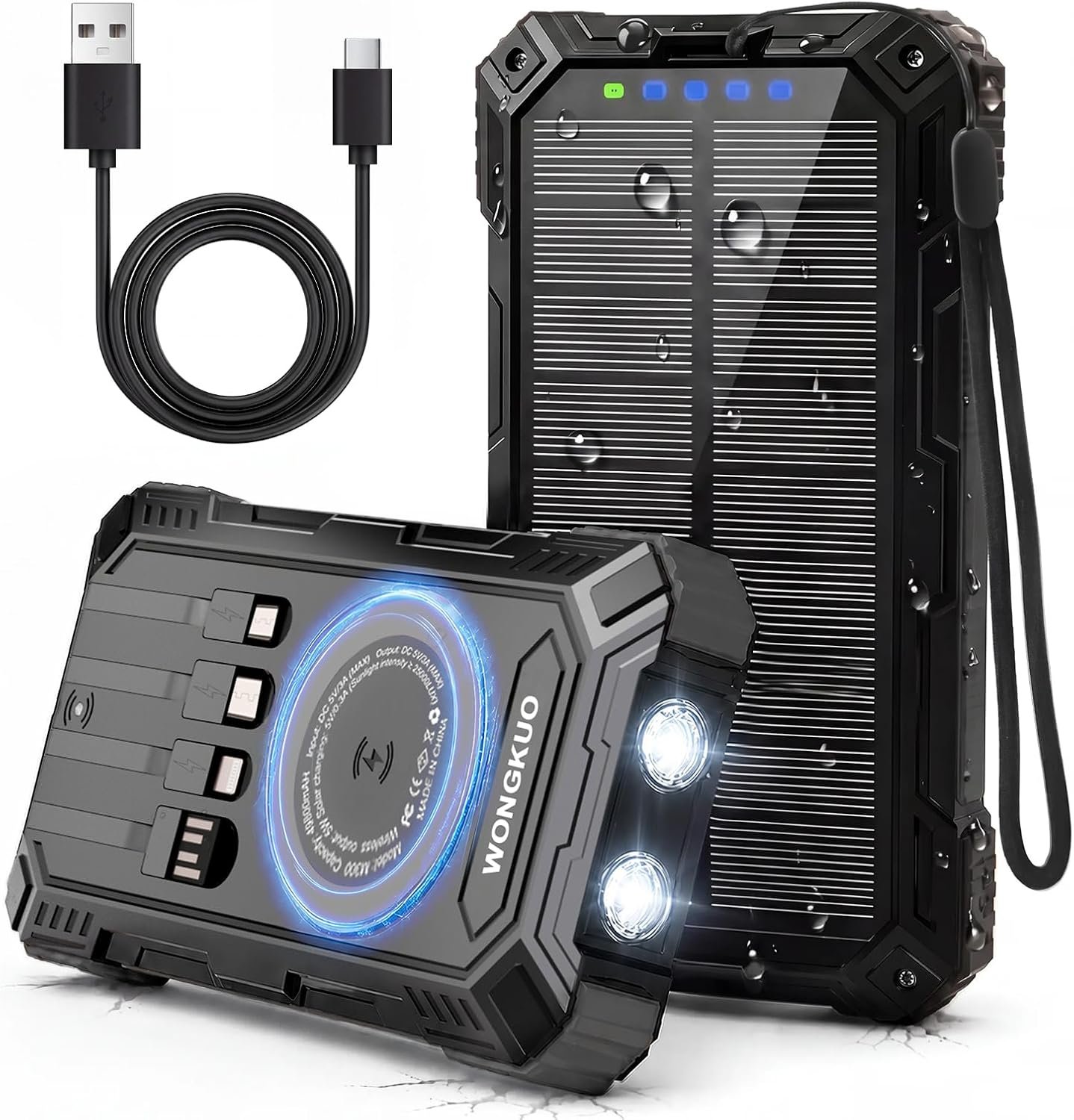 Solar Charger Power Bank – 49800mAh QC3.0 Fast Charging Portable Charger