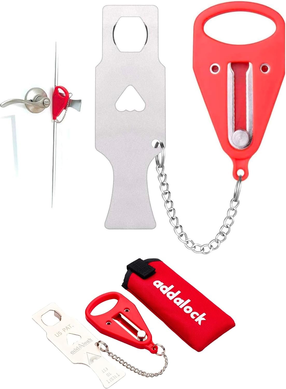 Addalock The Original Portable Door Lock for Travel & Home Security, Durable 1-Piece Door Latch Lock for Houses, Apartments, Hotels, Motels, Dorms & AirBnBs – Lock the Door & Stay at Home or Away