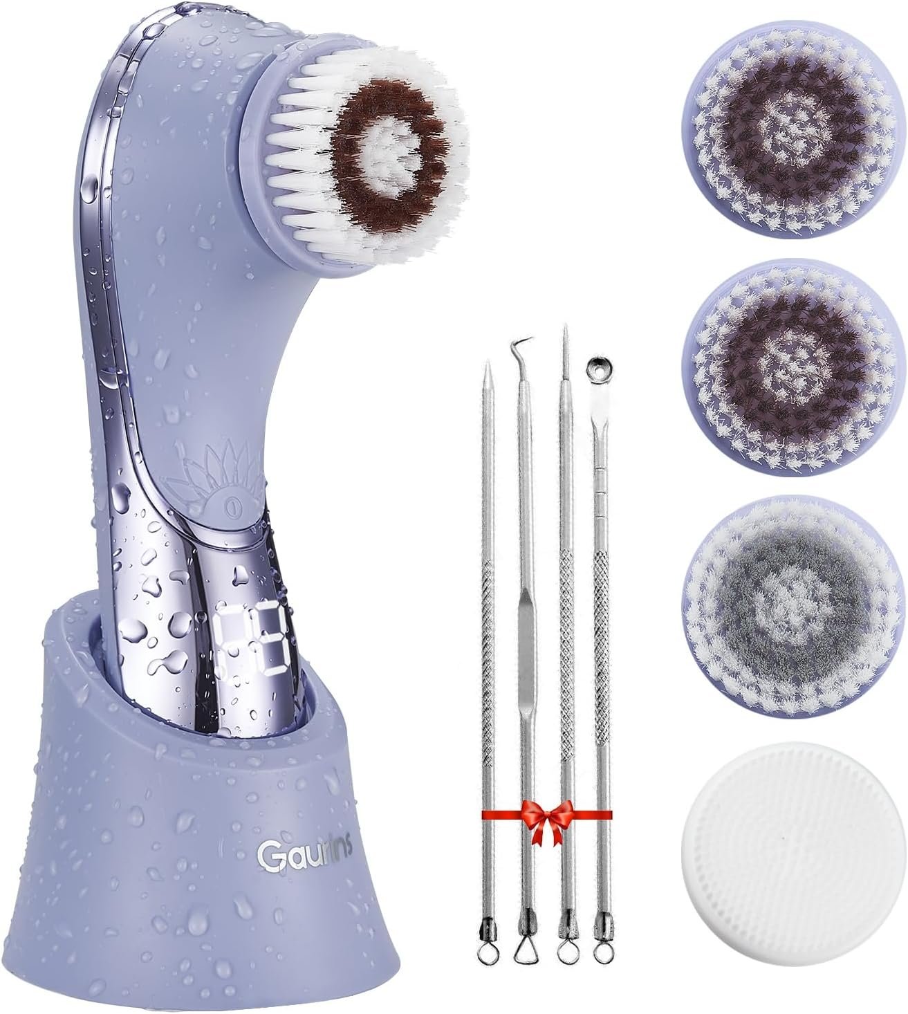 Facial Cleansing Brush, Rechargeable Electric Face Scrubber, 2 Speed Modes
