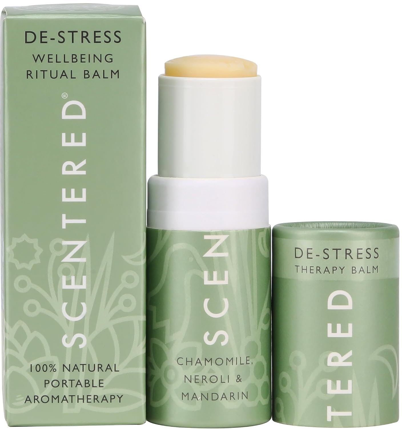 Scentered Aromatherapy Stress Relief Balm Stick – De Stress Essential Oil Roll On Calm Carry for Relaxation – Natural Stress Reliever – Chamomile, Cedarwood, Rosemary – Destress Gifts for Women