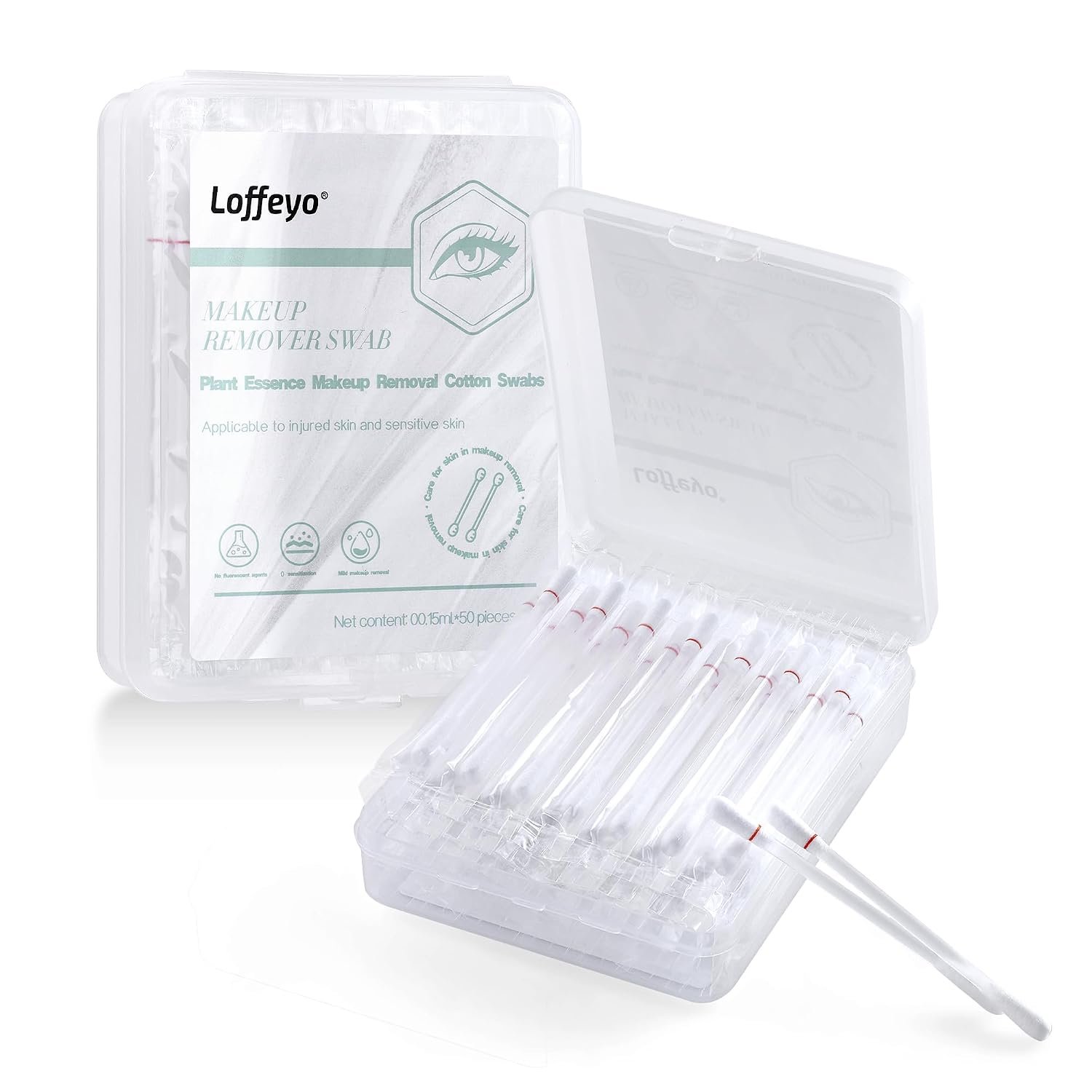50ct Liquid Makeup Remover Swabs Eye Lip Waterproof Cleanser