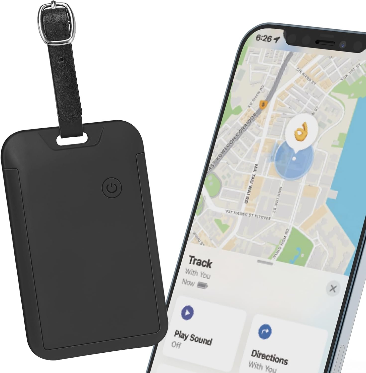 TRAVEL DEPOT Hidden Luggage Tracker for iPhone, Apple Find My Luggage Tag