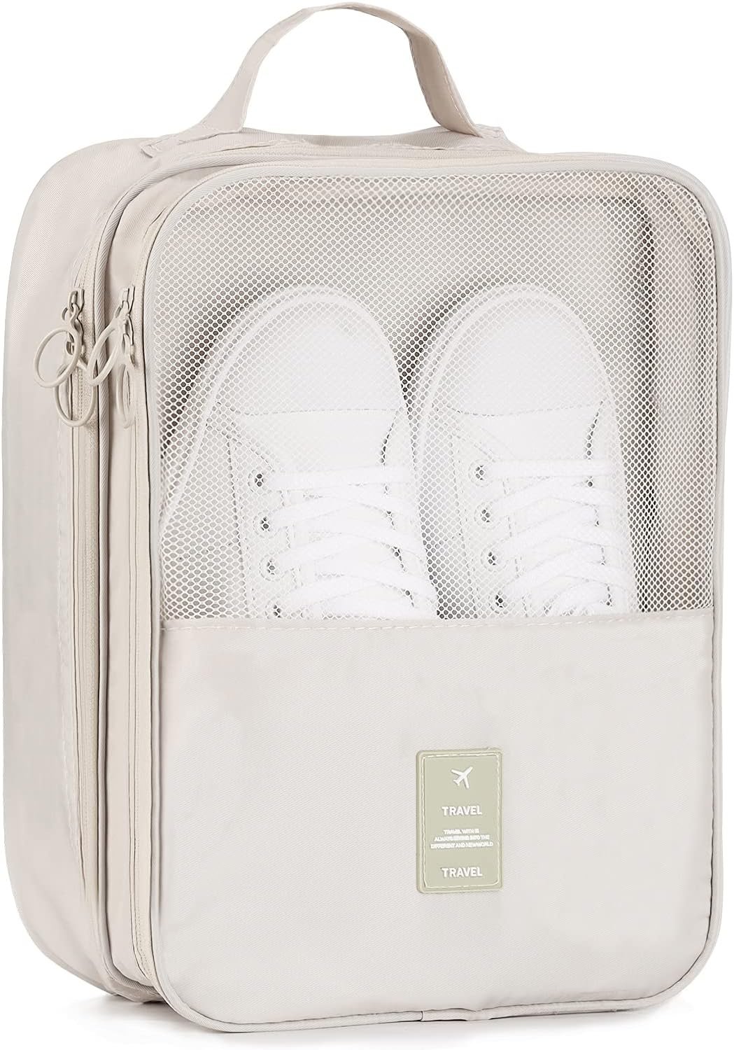 Travel Shoe Bag Holds 3 Pair of Shoes, Hezelf Shoe Storage Pouch for Travel and Daily Use, Travel Suitcase Shoe Organizer, Waterproof